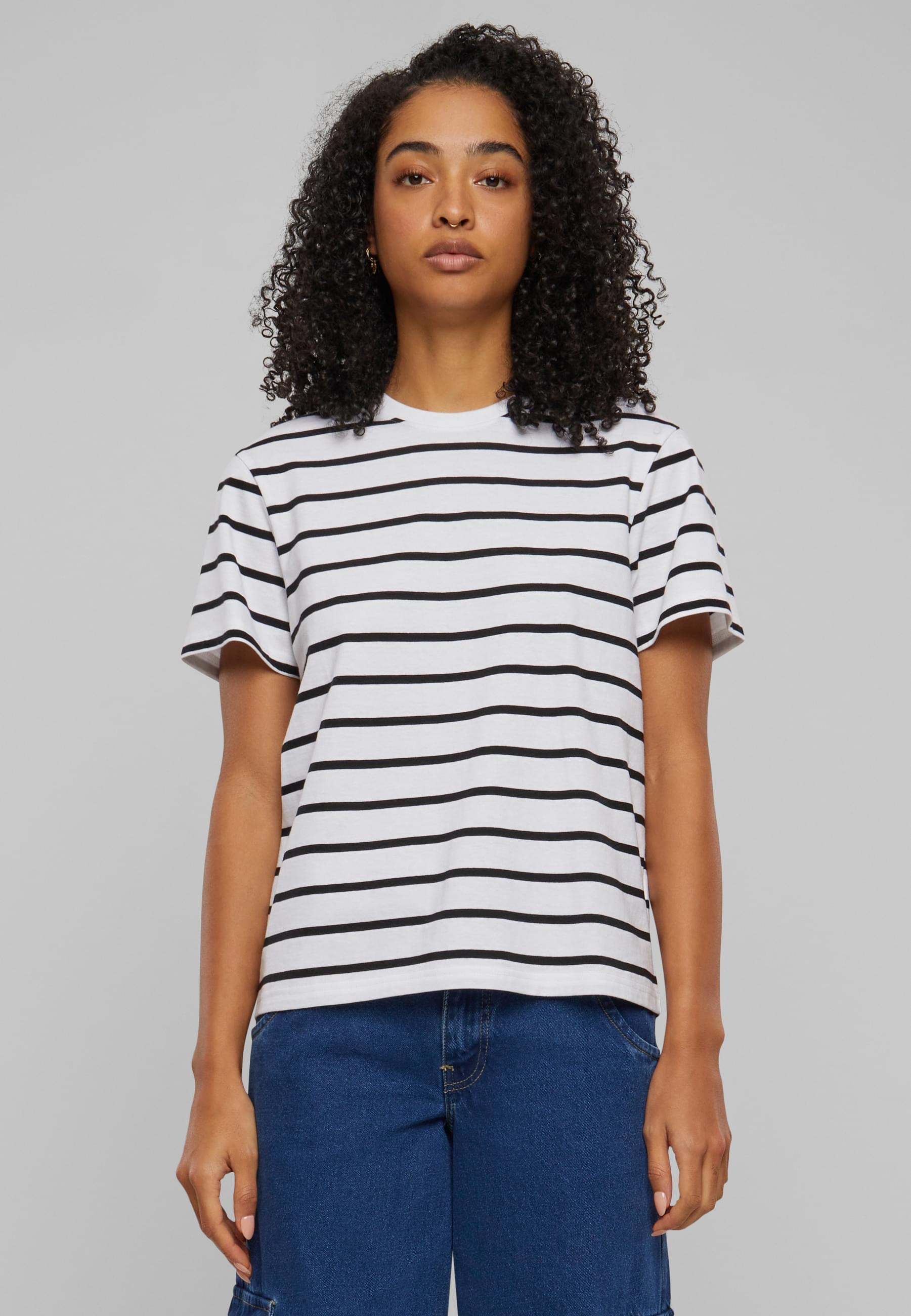 URBAN CLASSICS T-Shirt »Urban Classics Damen Ladies Striped Boxy Tee«, (1 tlg.)