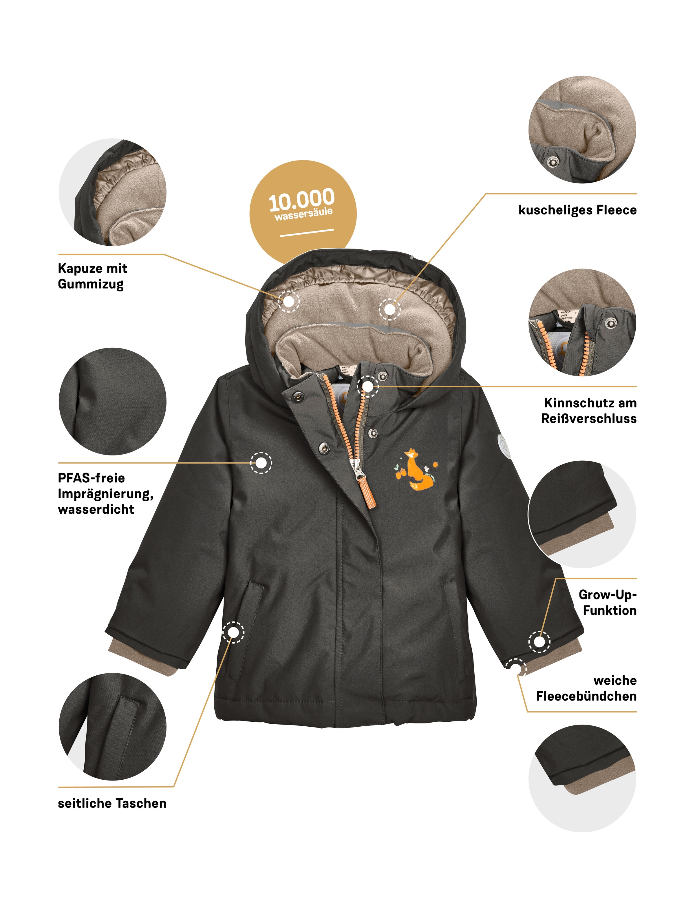 first instinct by killtec Funktionsjacke »FIOW 38 MNS JCKT«, Wasserdichte Funktionsjacke mit verlängerbaren Ärmeln