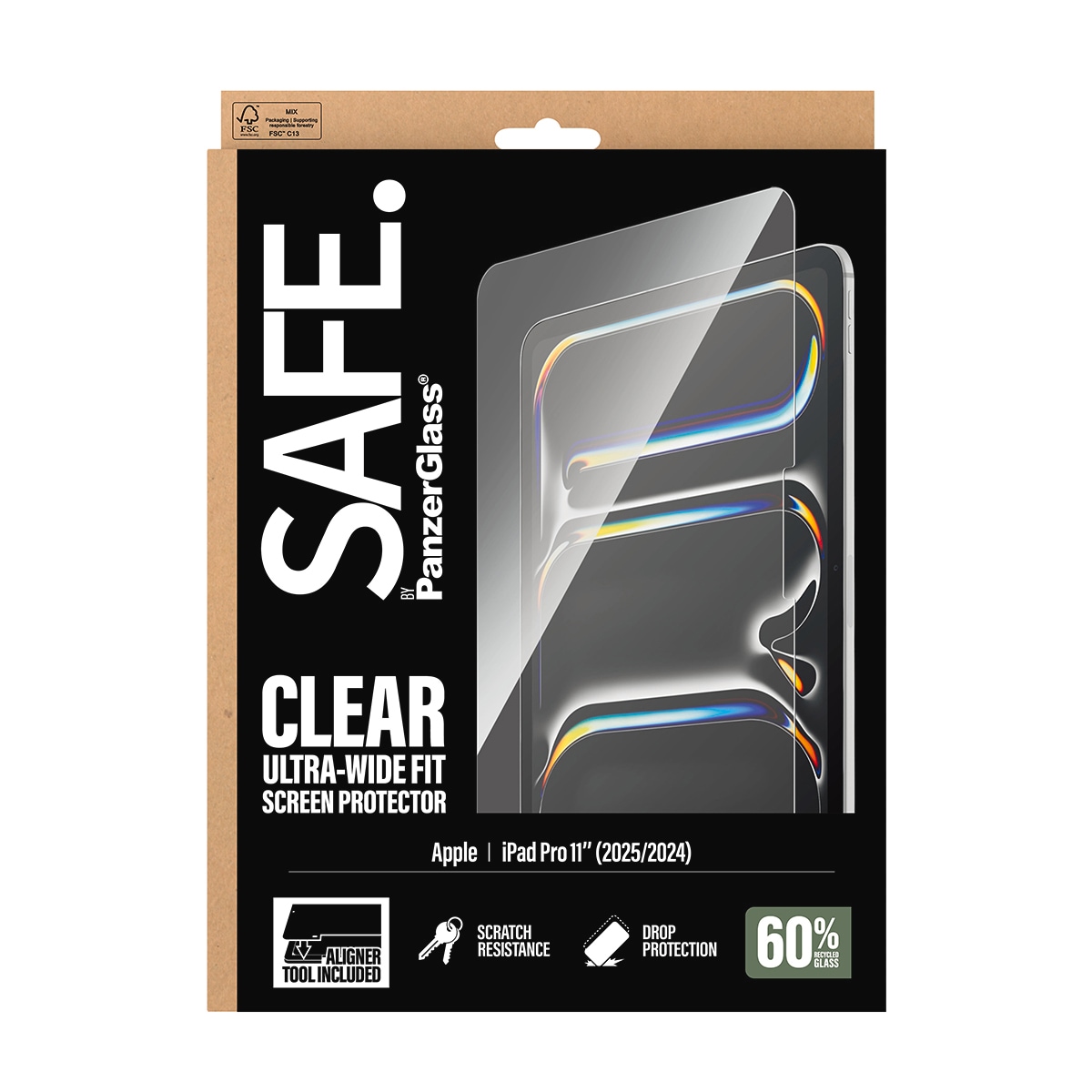 SAFE by PanzerGlass Displayschutzglas »Ultra-Wide Fit Screen Protector« für Apple iPad Pro 11 (2024-2025) Displayschutzfolie, Schutzfolie, Bildschirmschutz, kratz- & stoßfest