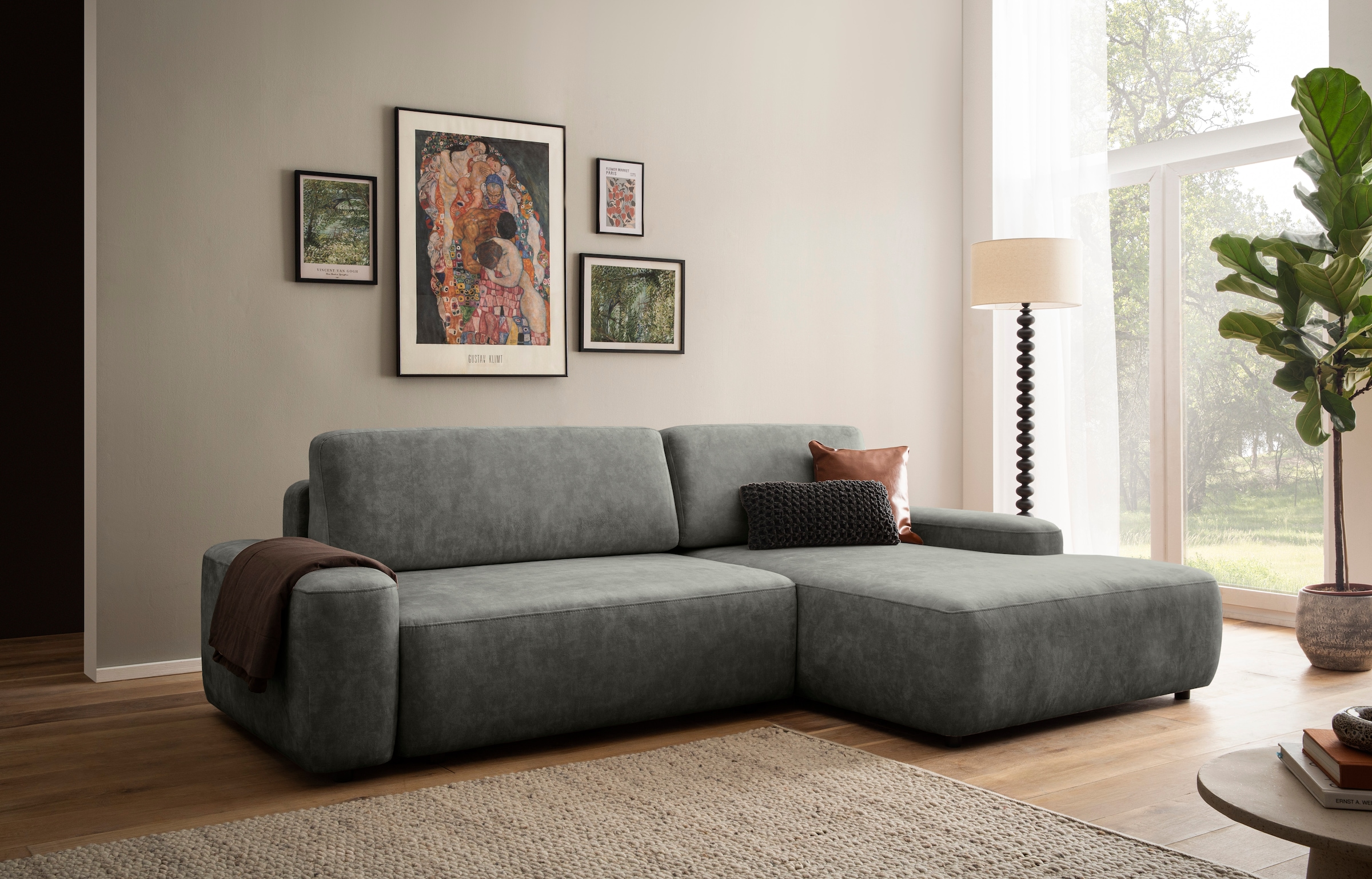 Home affaire Ecksofa "TORGE (264cm), Schlafsofa in Cord, Samtvelours o Stru günstig online kaufen