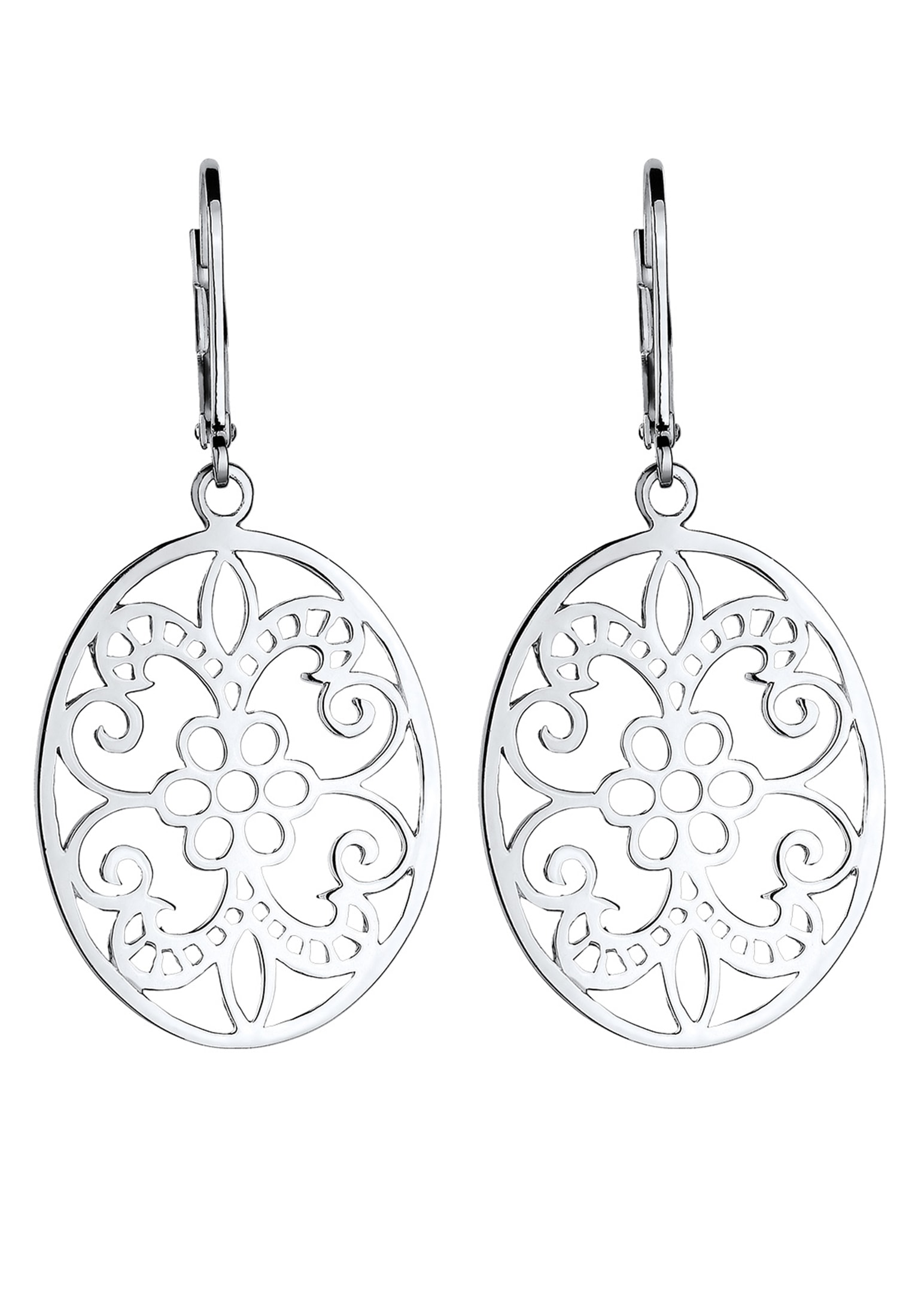 Elli Paar Ohrhänger »Ornament Blume Orientalisch Oval 925 Silber«