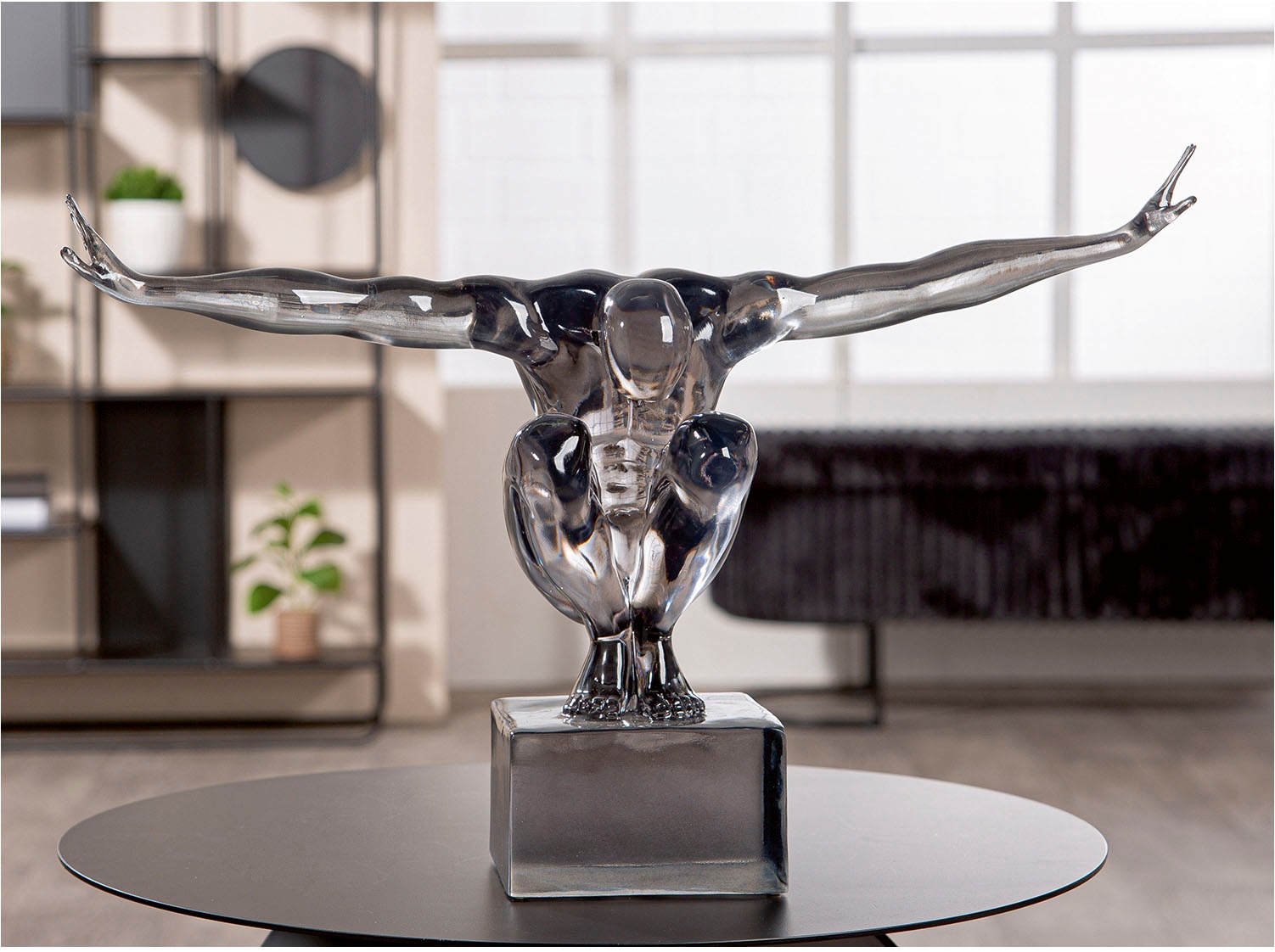 GILDE Dekofigur "Skulptur Cliffhanger Gris grau H. 33,5 cm" günstig online kaufen