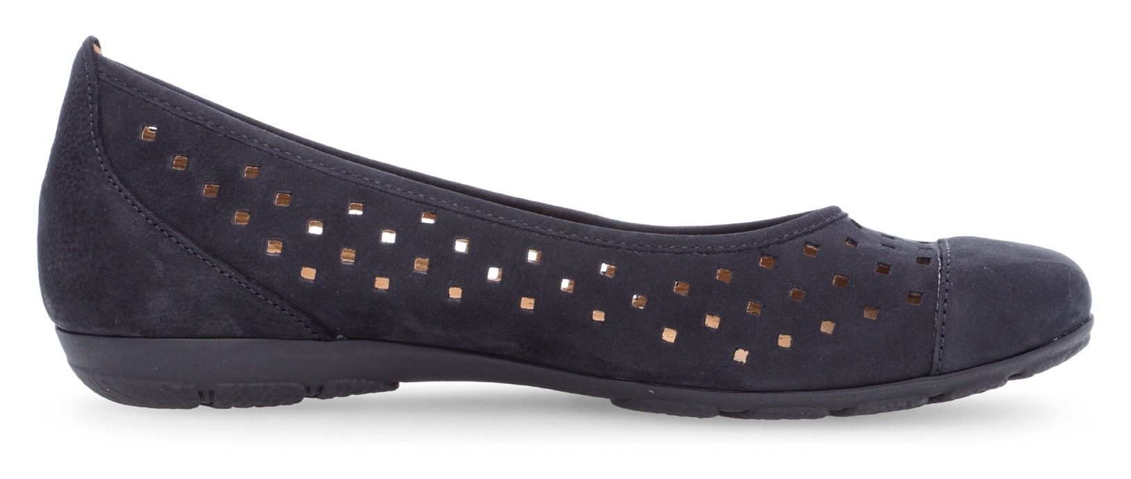 Ballerina GABOR, Damen, Gr. 37, blau (nachtblau), Nubukleder, Schuhe Ballerina, Slipper, Businessschuh, Halbschuh mit Hovercraft Luftkammerlaufsohle 3