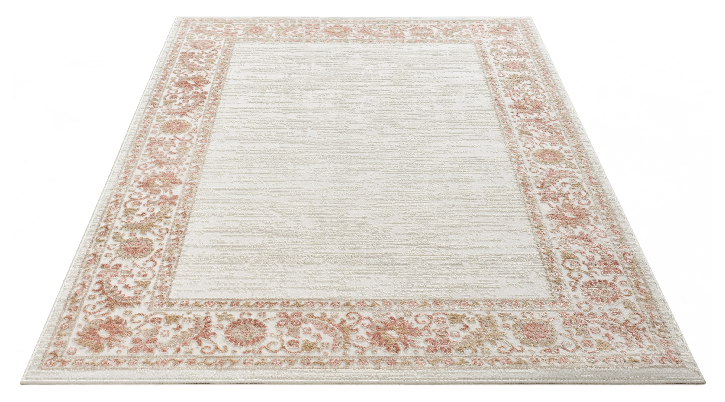 OTTO home Teppich »Fennia, Blumen-Motiv« rechteckig 7 mm Höhe Bordüre, Floral, meliert, Wohnzimmer, Schlafzimmer, Esszimmer