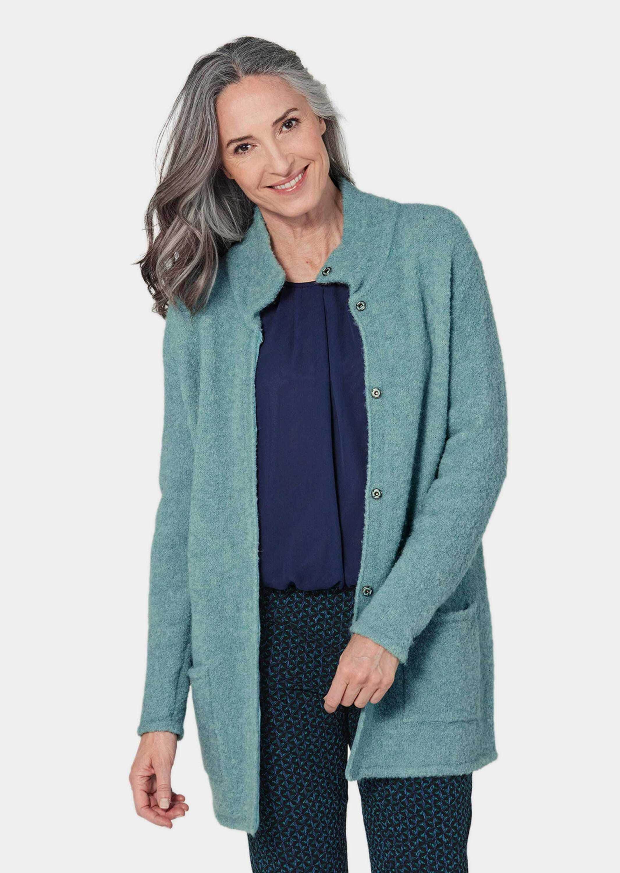 GOLDNER Strickjacke »Strickmantel Boucle Strickmantel«