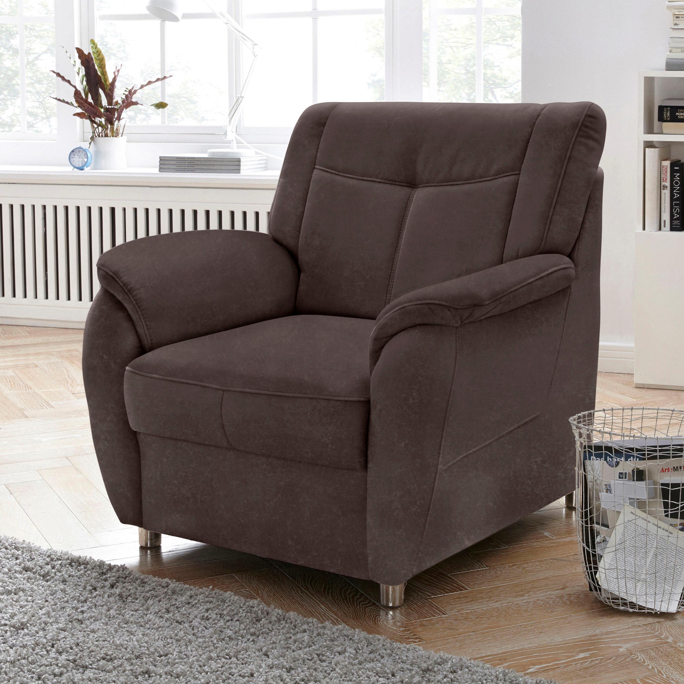 sit&more Sessel "Sonoma, B: 95 cm, Federkern-Polsterung, komfortable Sitzhöhe 45 cm" Frei im Raum stellbar, individuell kombinierbar, modernes Design