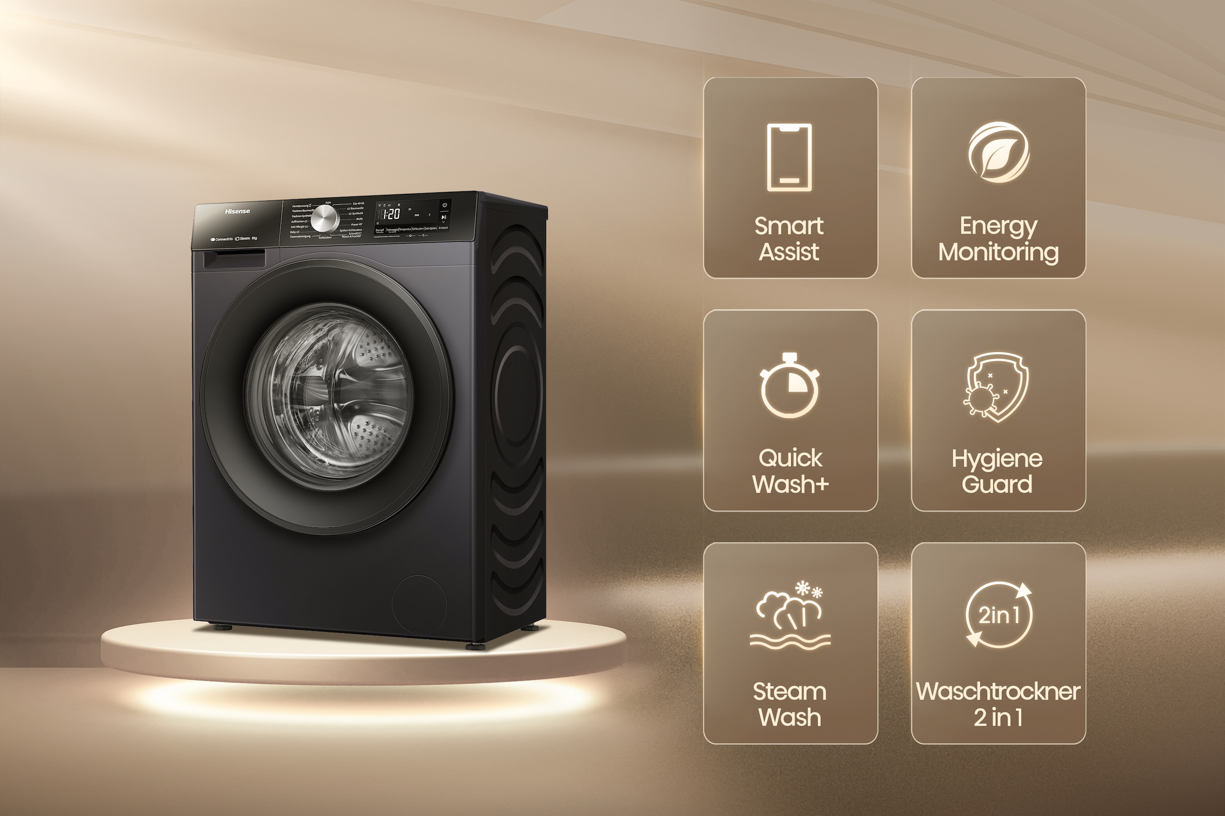 Hisense Waschtrockner »WD3S8043BW3«