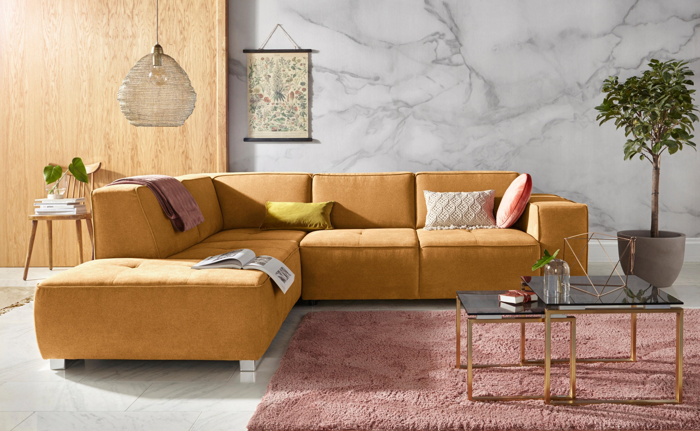 Home affaire Ecksofa "Sapporo L-Form" wahlweise Bettfunktion oder Sitztiefe günstig online kaufen