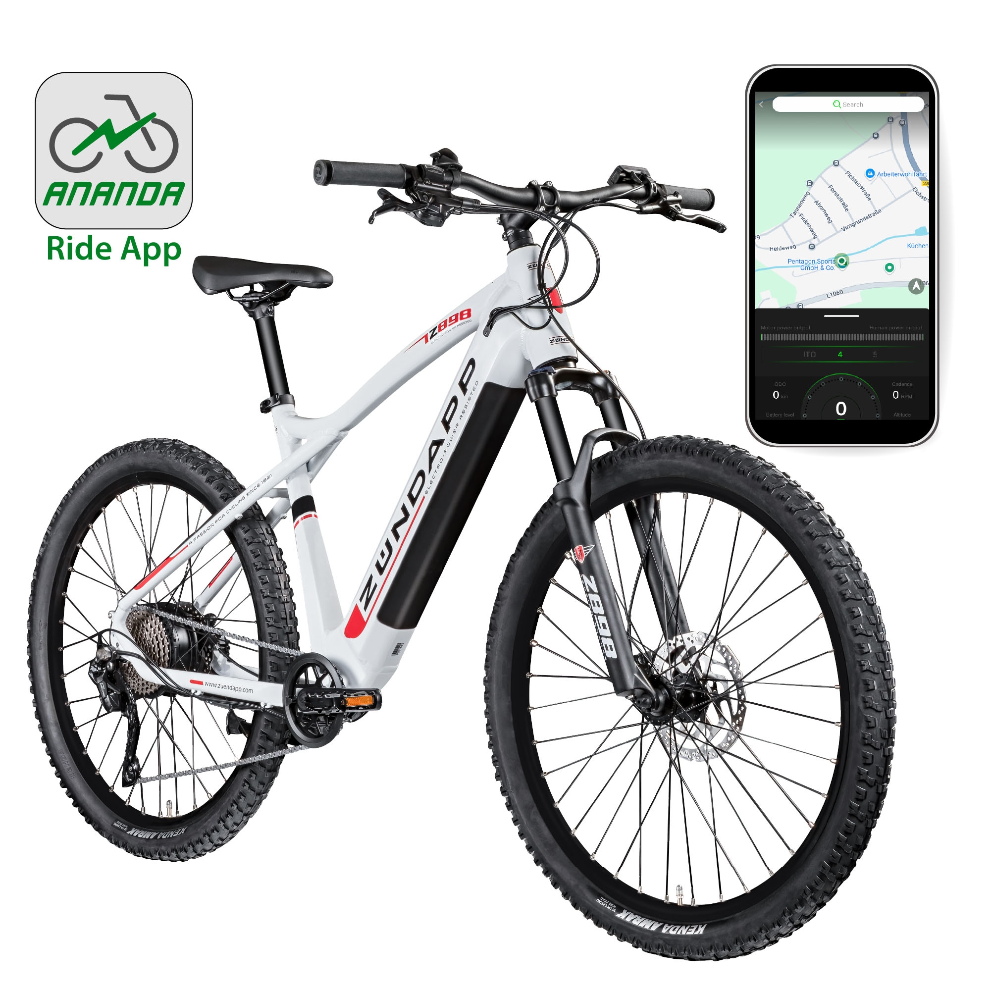 Zündapp E-Bike »Z898«, 10 Gang, Heckmotor 250 W, Pedelec, Elektrofahrrad für Damen u. Herren, MTB