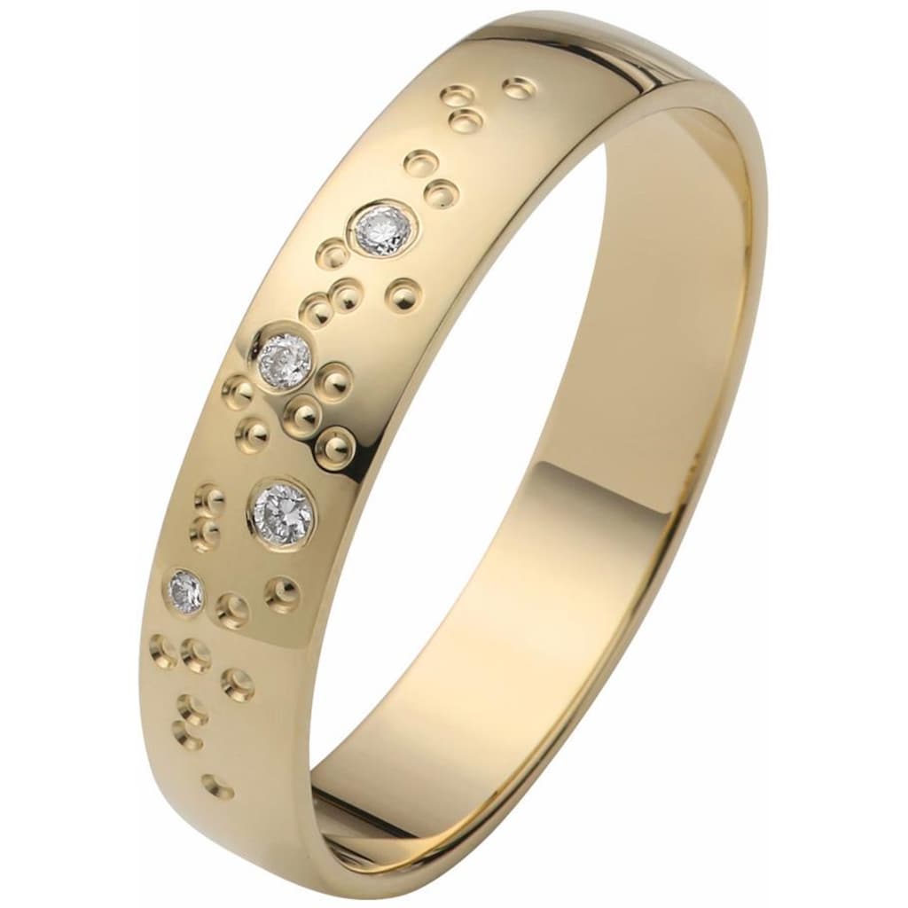 Firetti Trauring »Schmuck Geschenk Gold 375 Hochzeit Ehering "LIEBE" Sterne«