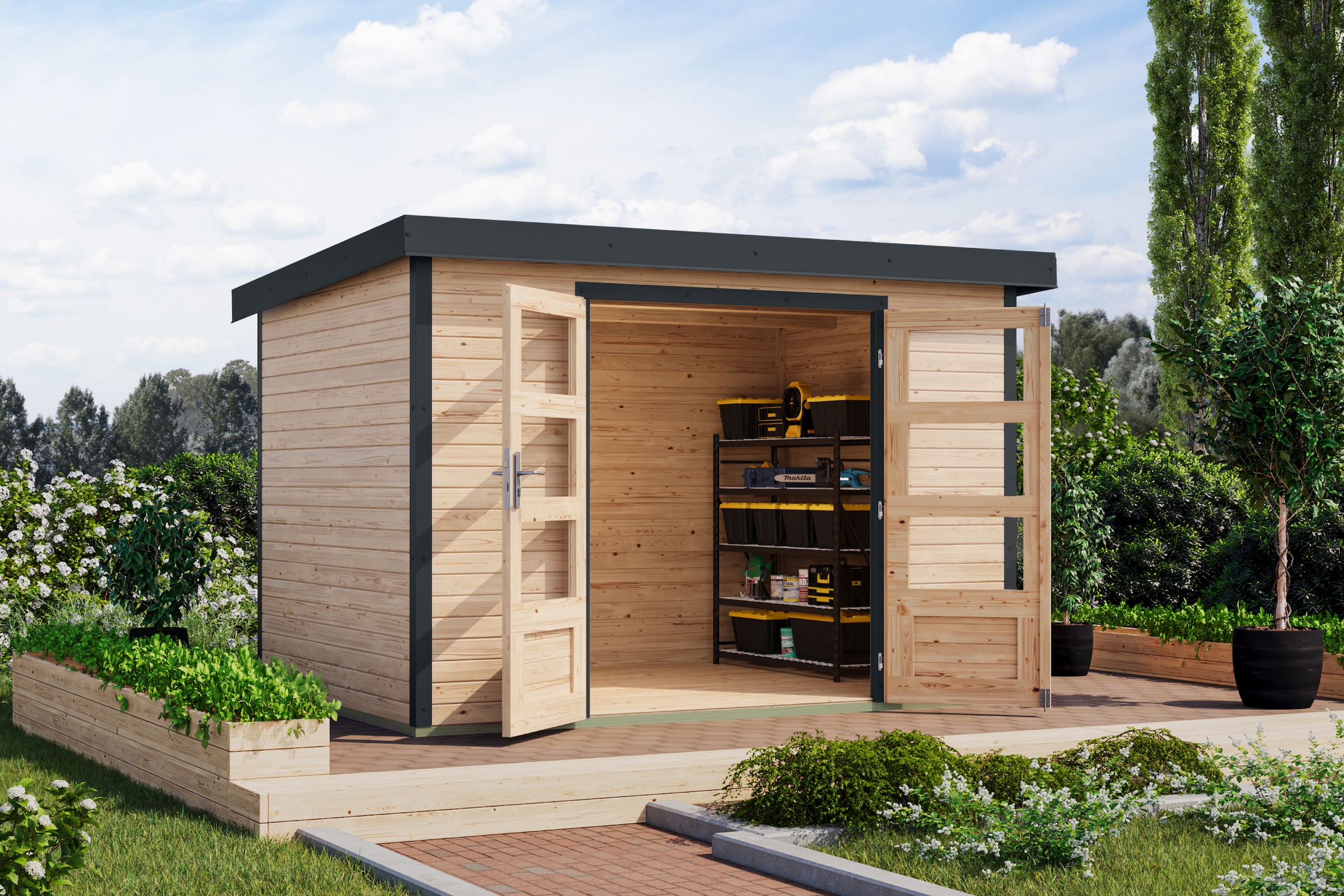 Karibu Gartenhaus "Jupiterino 4, in verschiedenen Farben"