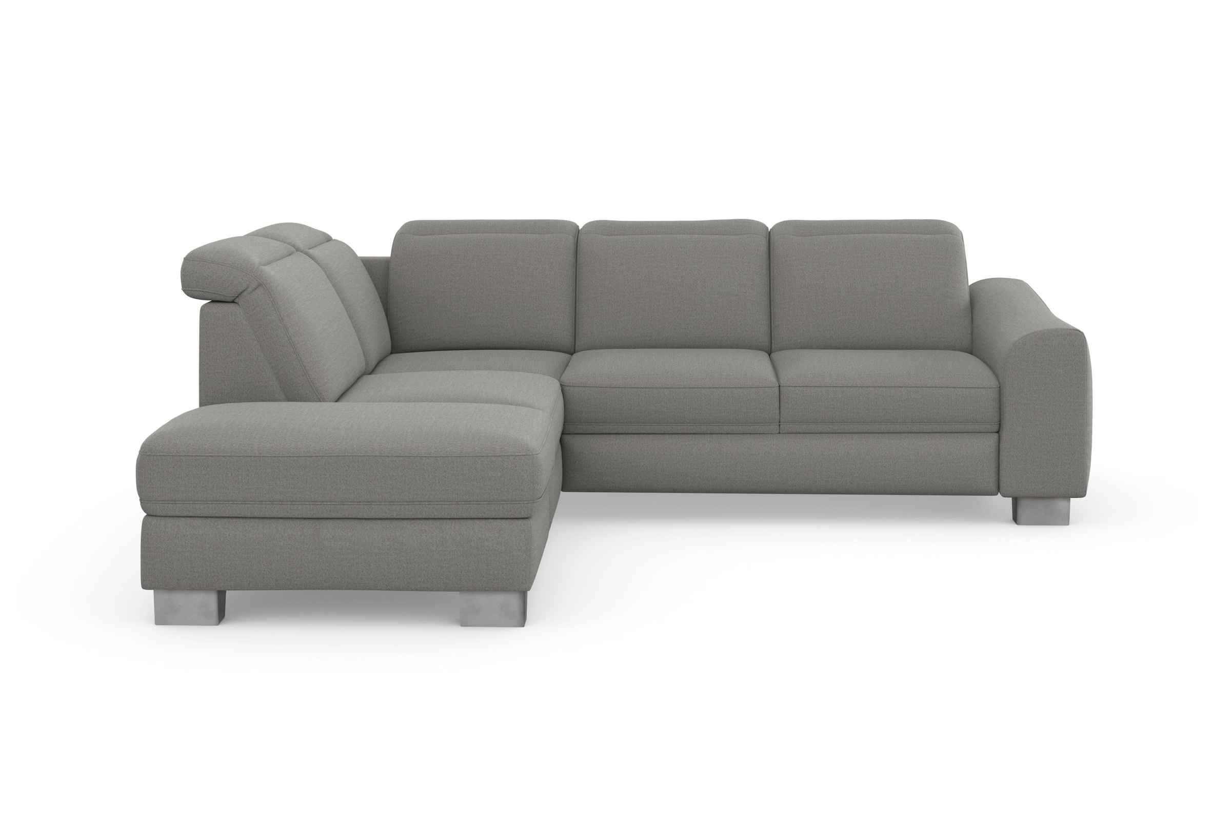 sit&more Ecksofa »Dundee L-Form« mit Federkern und Edelstahlfüßen, wahlweise mit Kopfteilverstellung