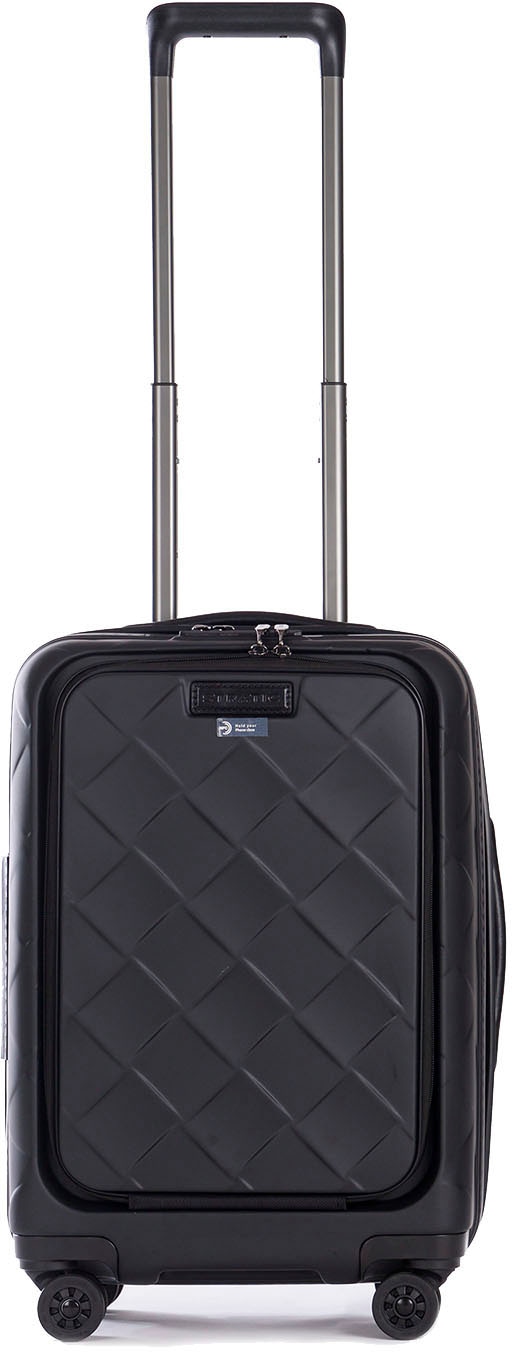 Hartschalen-Trolley »Leather&More S mit Vortasche, matt black«, 4 Rollen, Handgepäck...