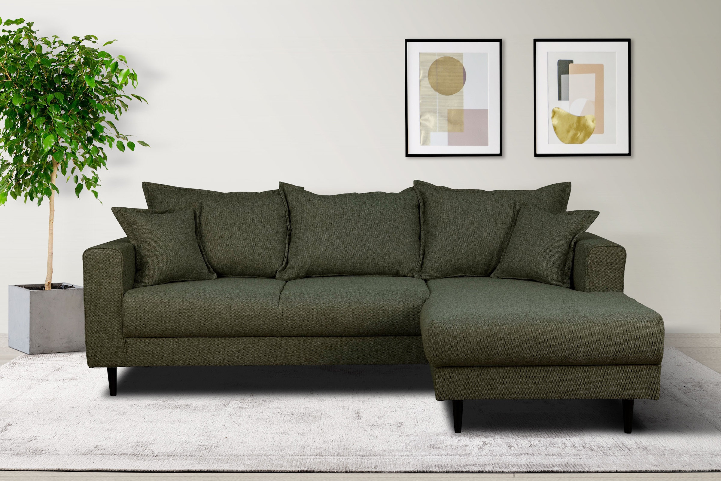 Home affaire Ecksofa "VEYRAS L-Form, hoher Sitzkomfort, Maße B/T/H: 230/150 günstig online kaufen