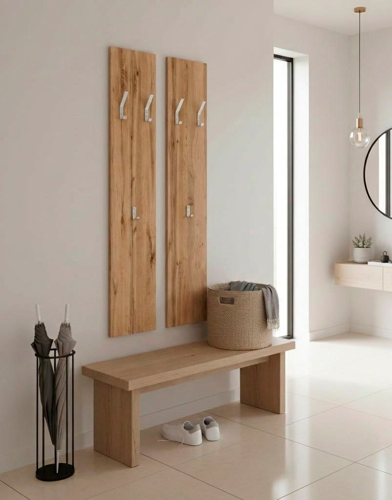borchardt Möbel Garderobenpaneel "Vaasa, platzsparende Wandgarderobe mit 6 Kleiderhaken" 2 Stk. tlg. 2 Stück