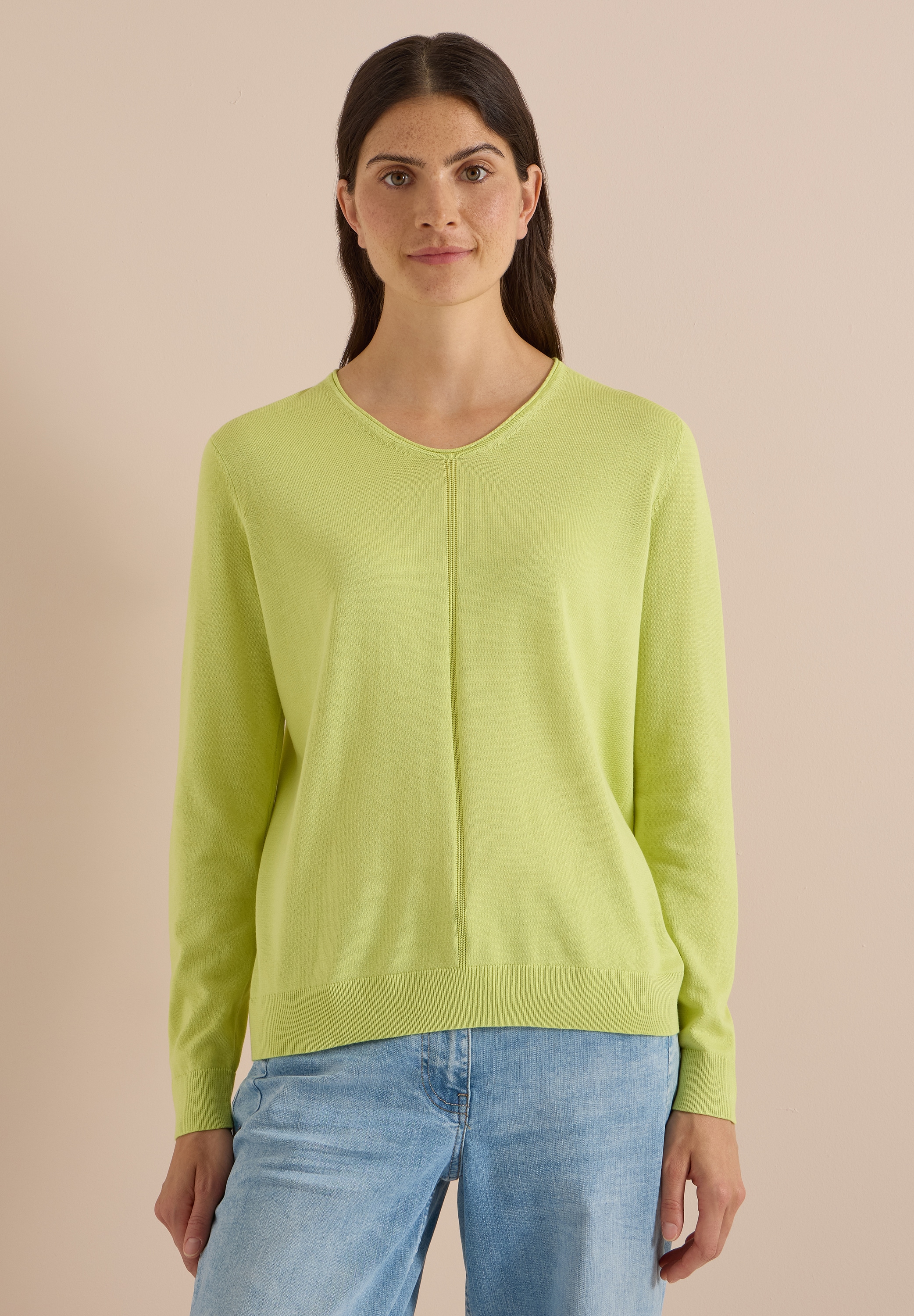 Cecil V-Ausschnitt-Pullover im soften Baumwoll-Mix