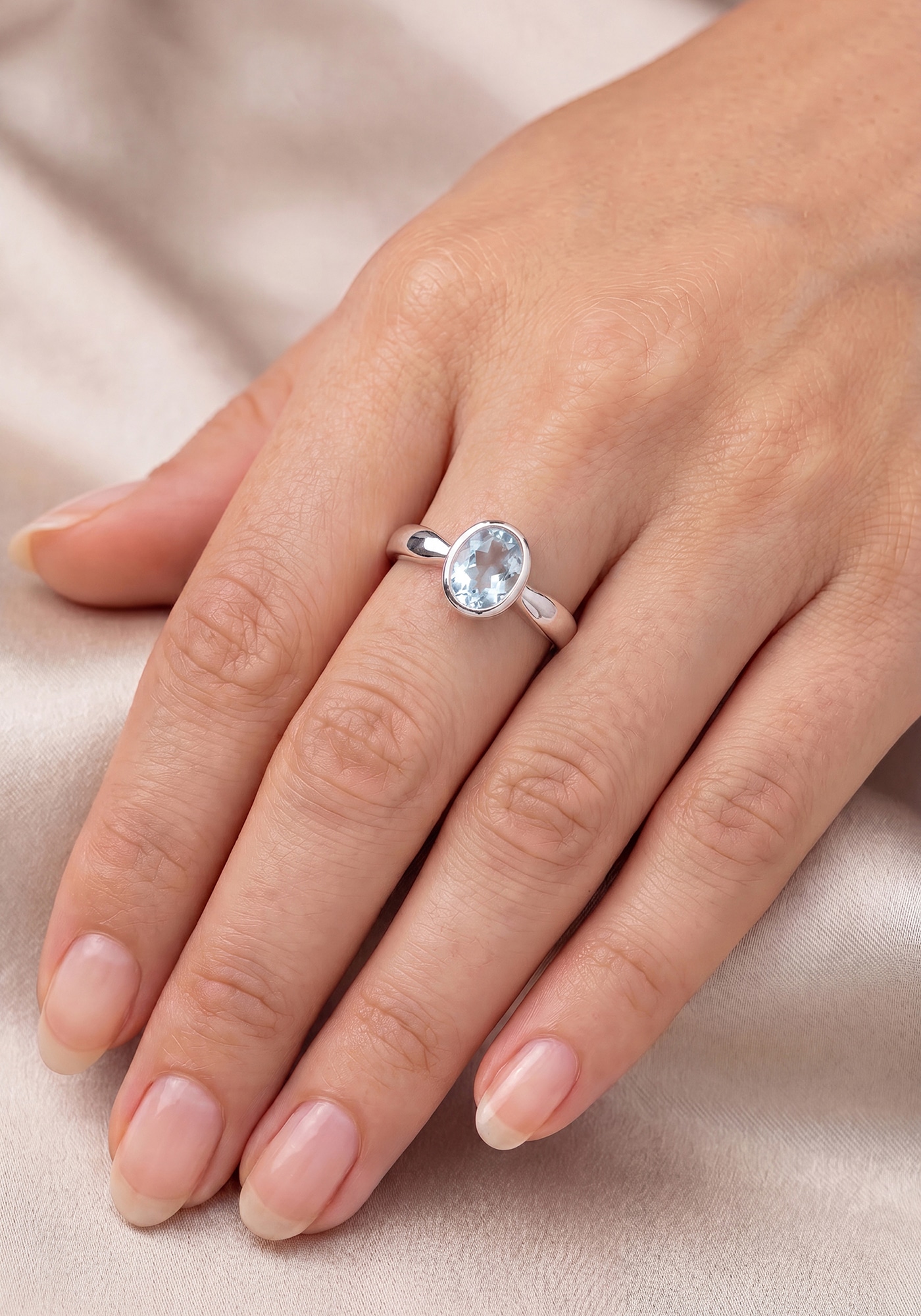 JOBO Silberring »Ring Fingerring« 925 Silber mit Blautopas