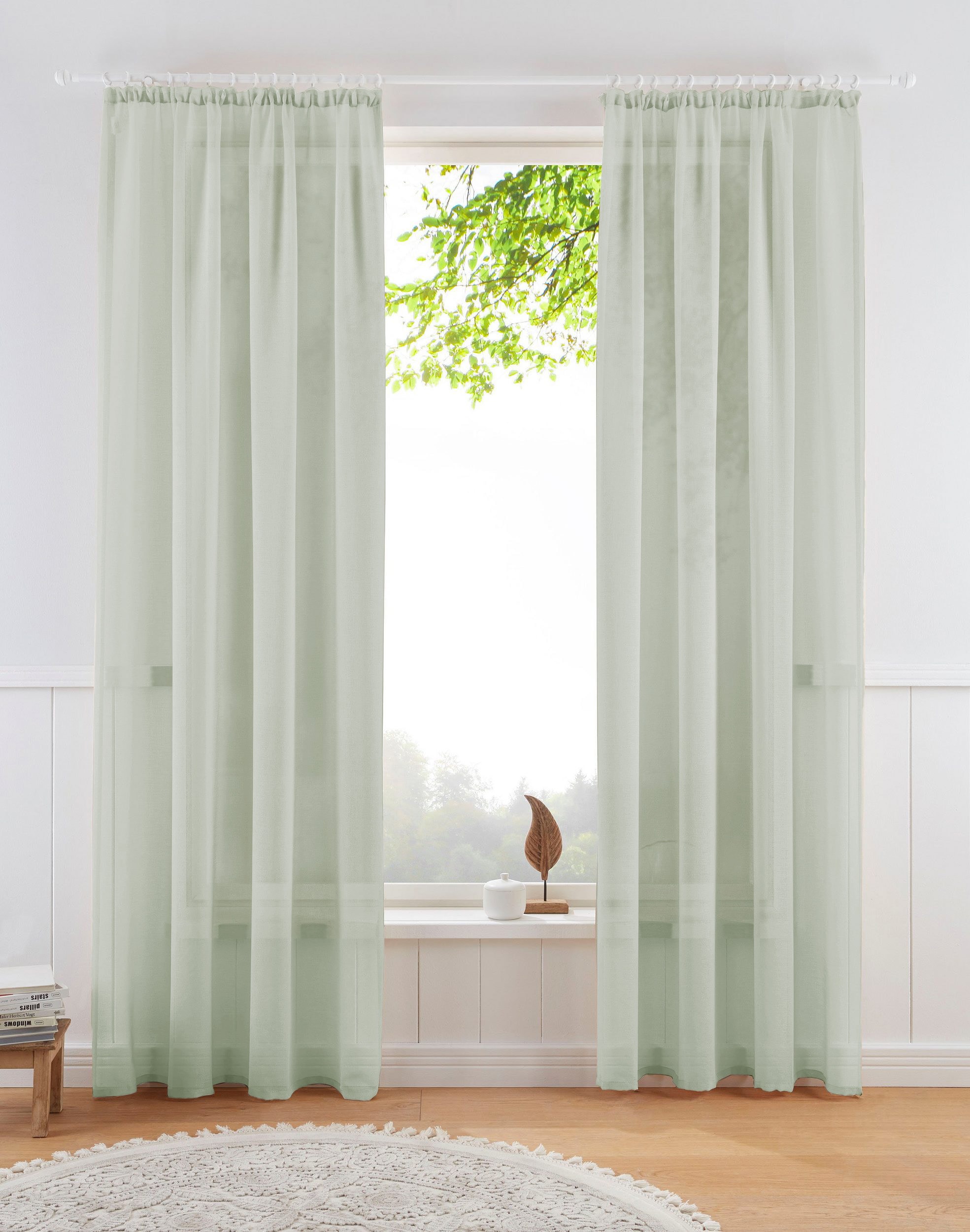 OTTO home Gardine "TENDER" Kräuselband 1 Stk. tlg. Leinen Optik mit Struktur, monochrom, Bestseller