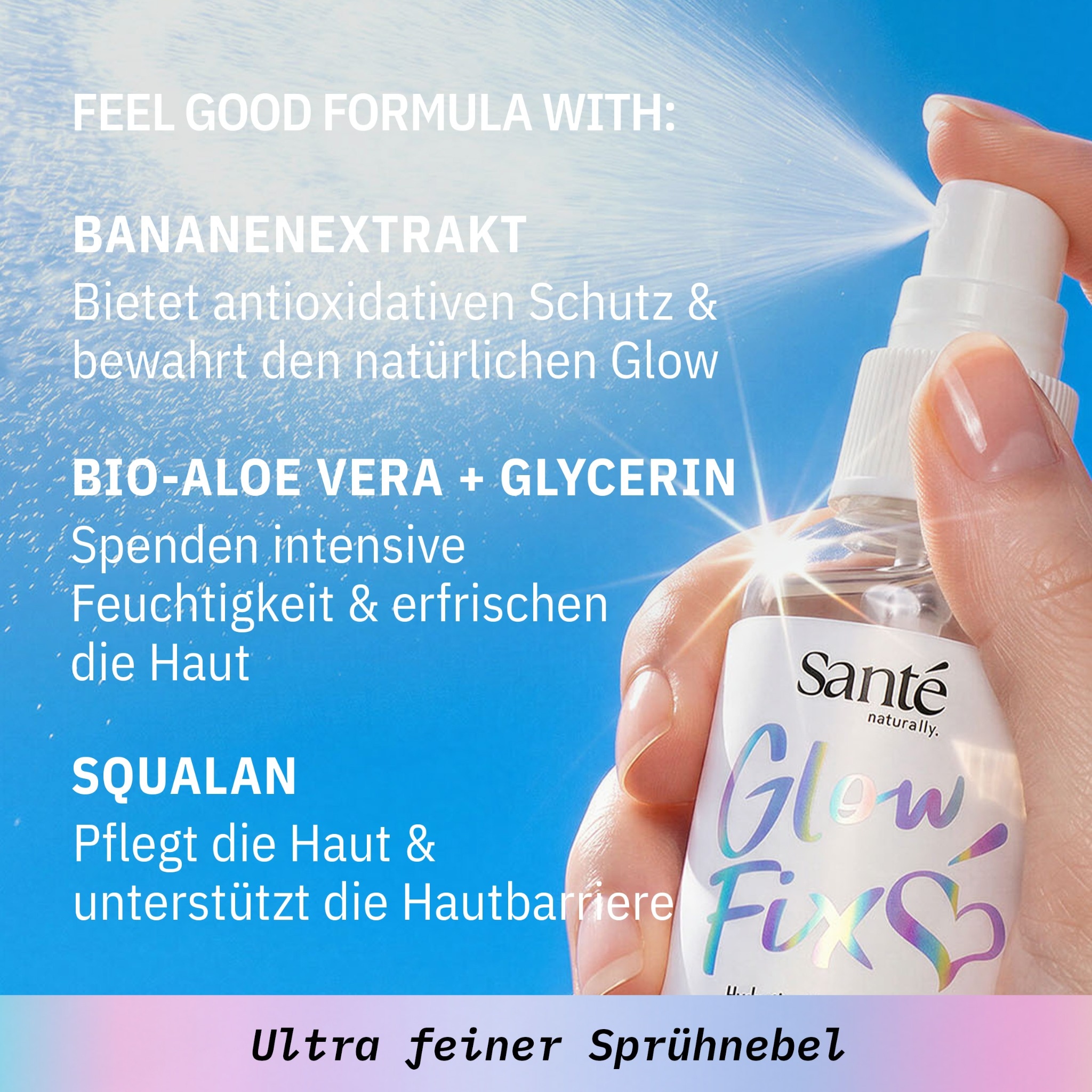 SANTE Gesichtsspray »Glow Fix Spray« für das Gesicht, zum Aufsprühen