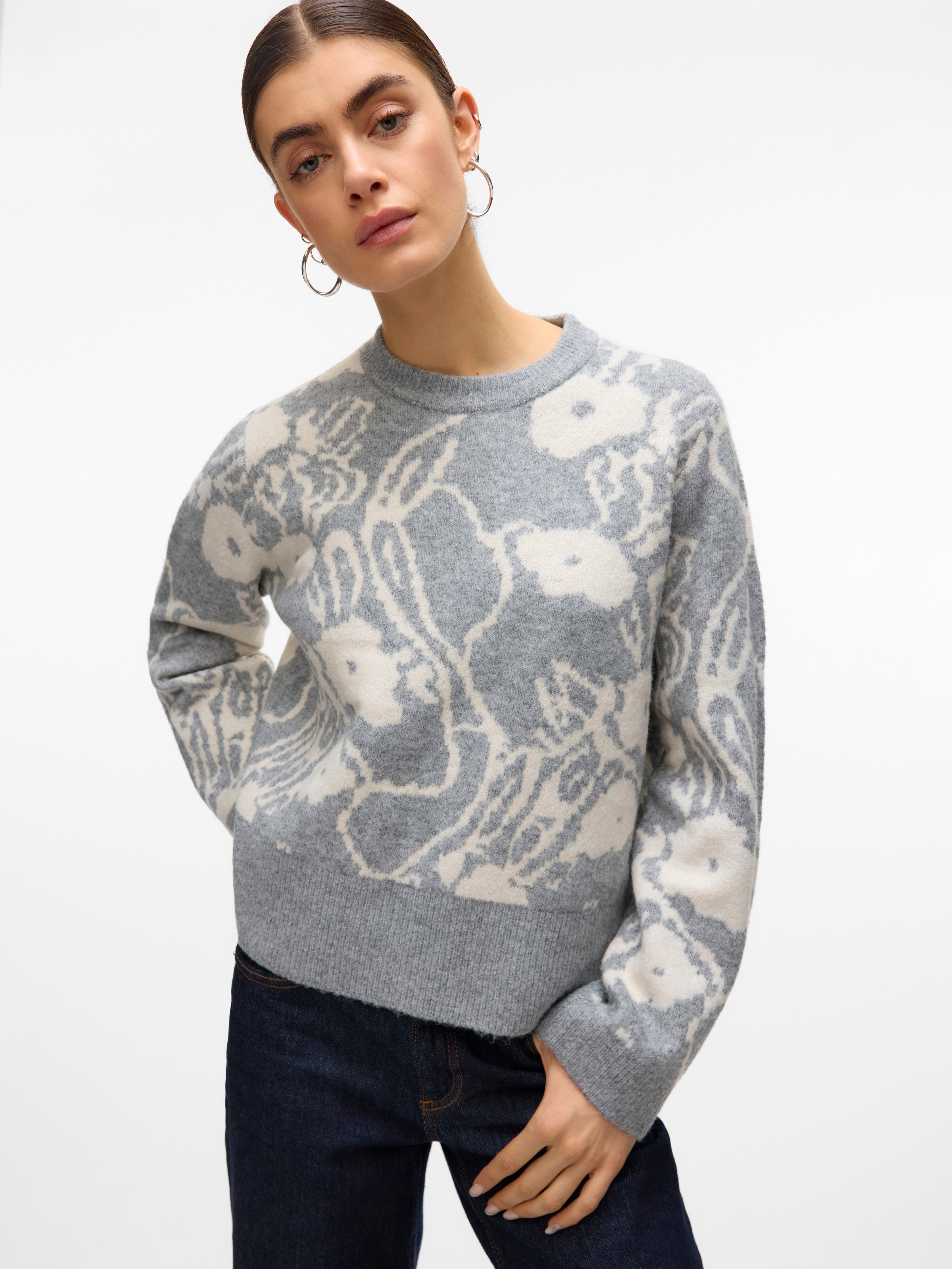 Vero Moda Strickpullover "VMKAILA LS O-NECK PULLOVER BOO" günstig online kaufen