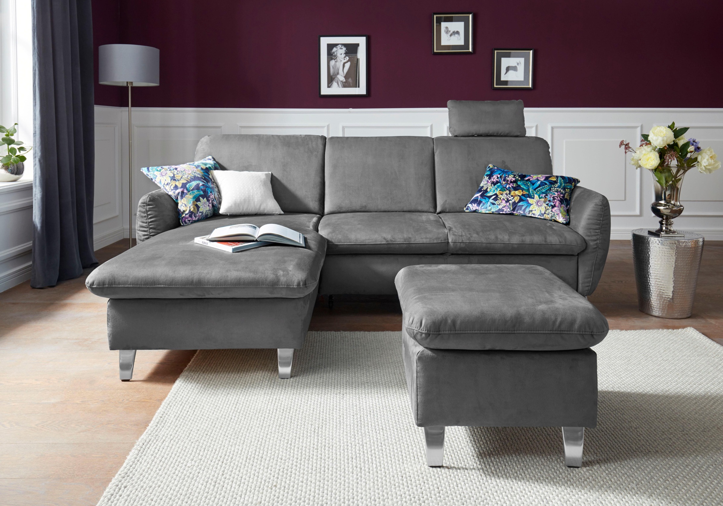 sit&more Ecksofa "Daytona L-Form", mit Federkern, einer Kopfstütze und wahl günstig online kaufen