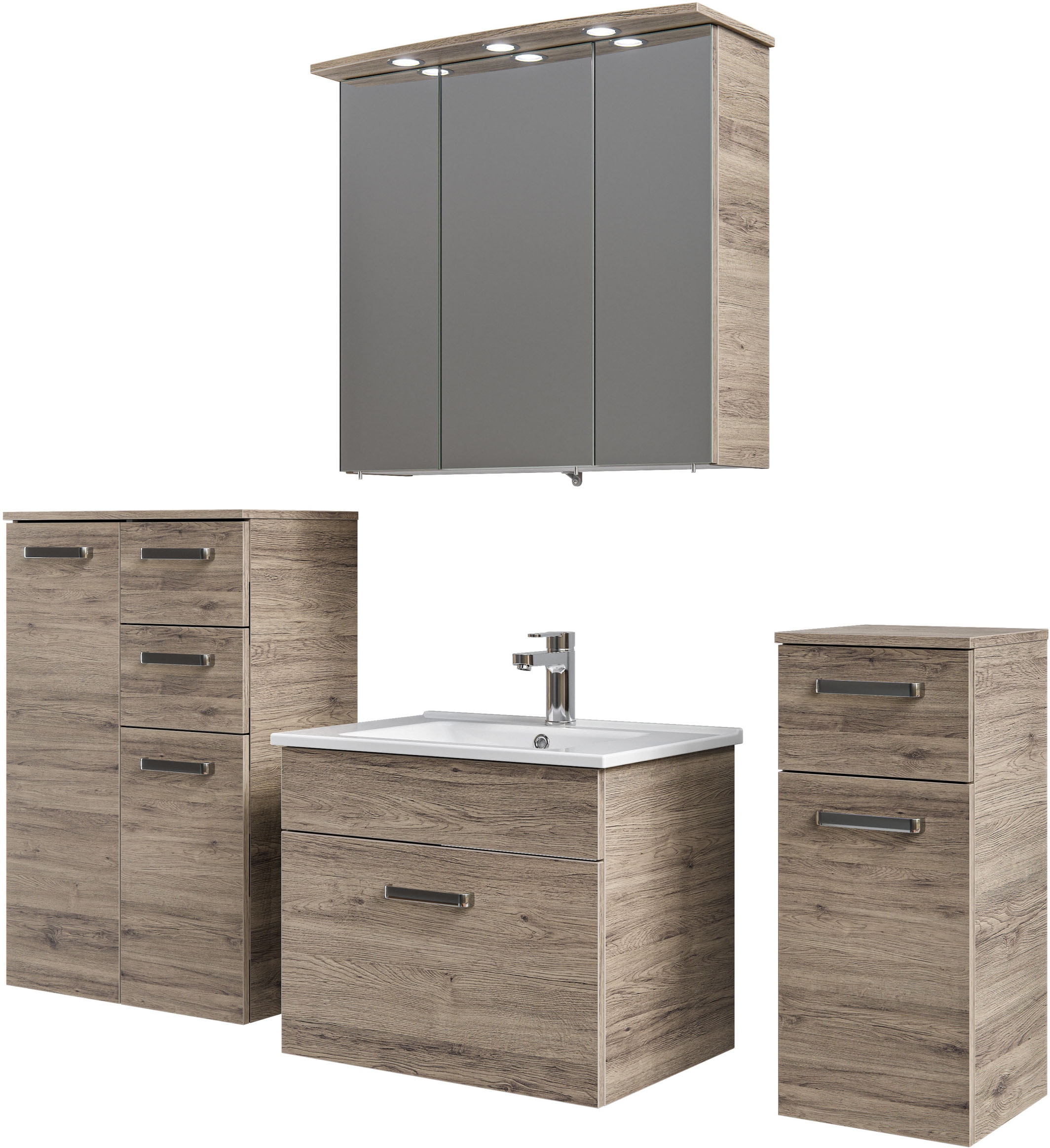 Saphir Badmöbel-Set "5-teilig, mit Spiegelschrank" Set, 5 Stk. tlg.