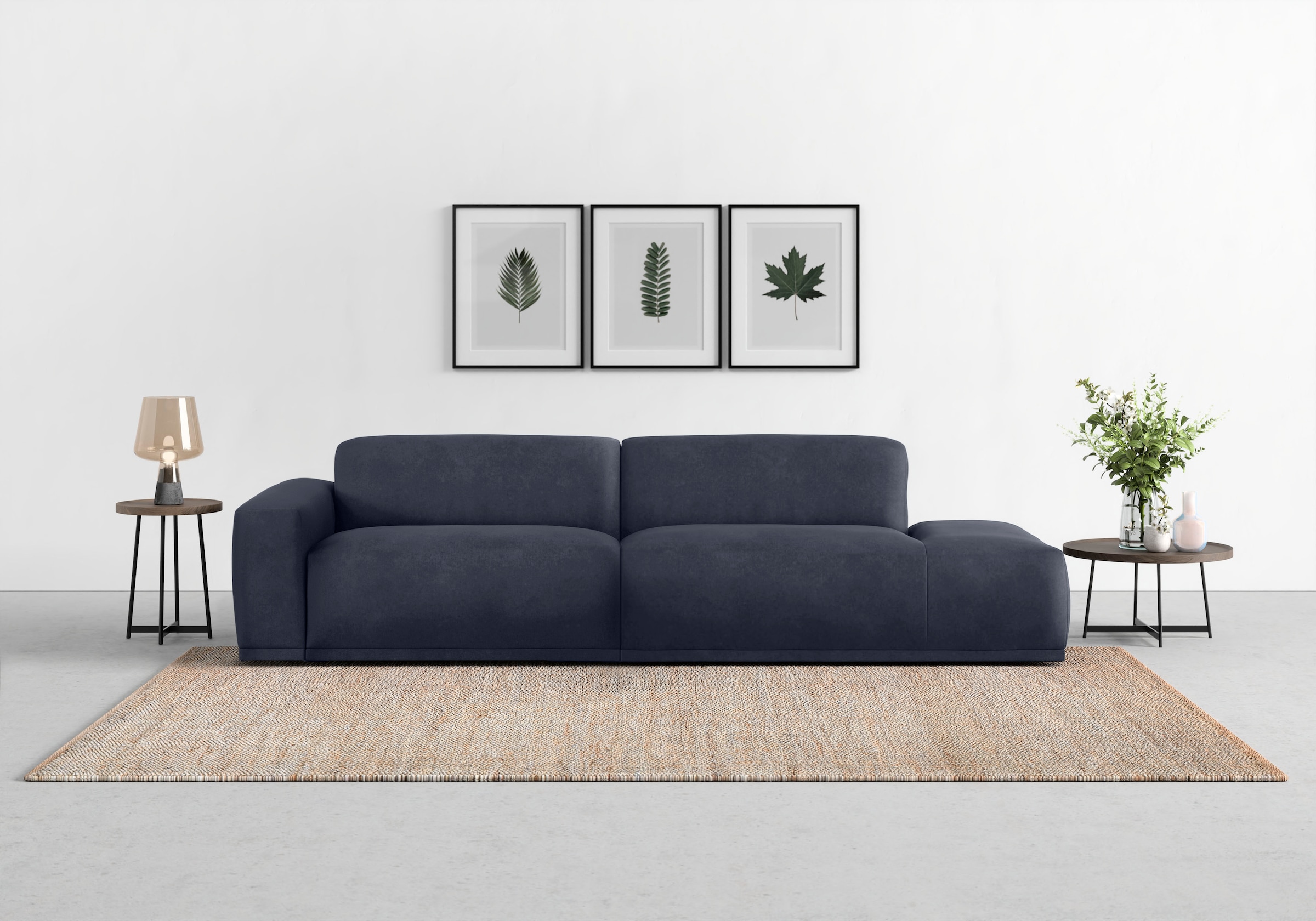 TRENDMANUFAKTUR Big-Sofa "Braga, mit hochwertigem Kaltschaum, Megasofa, Japandi-Design" modernes Big-Sofa, Couch mit hohem Sitzkomfort, 277/72/107 cm (B/H/T)