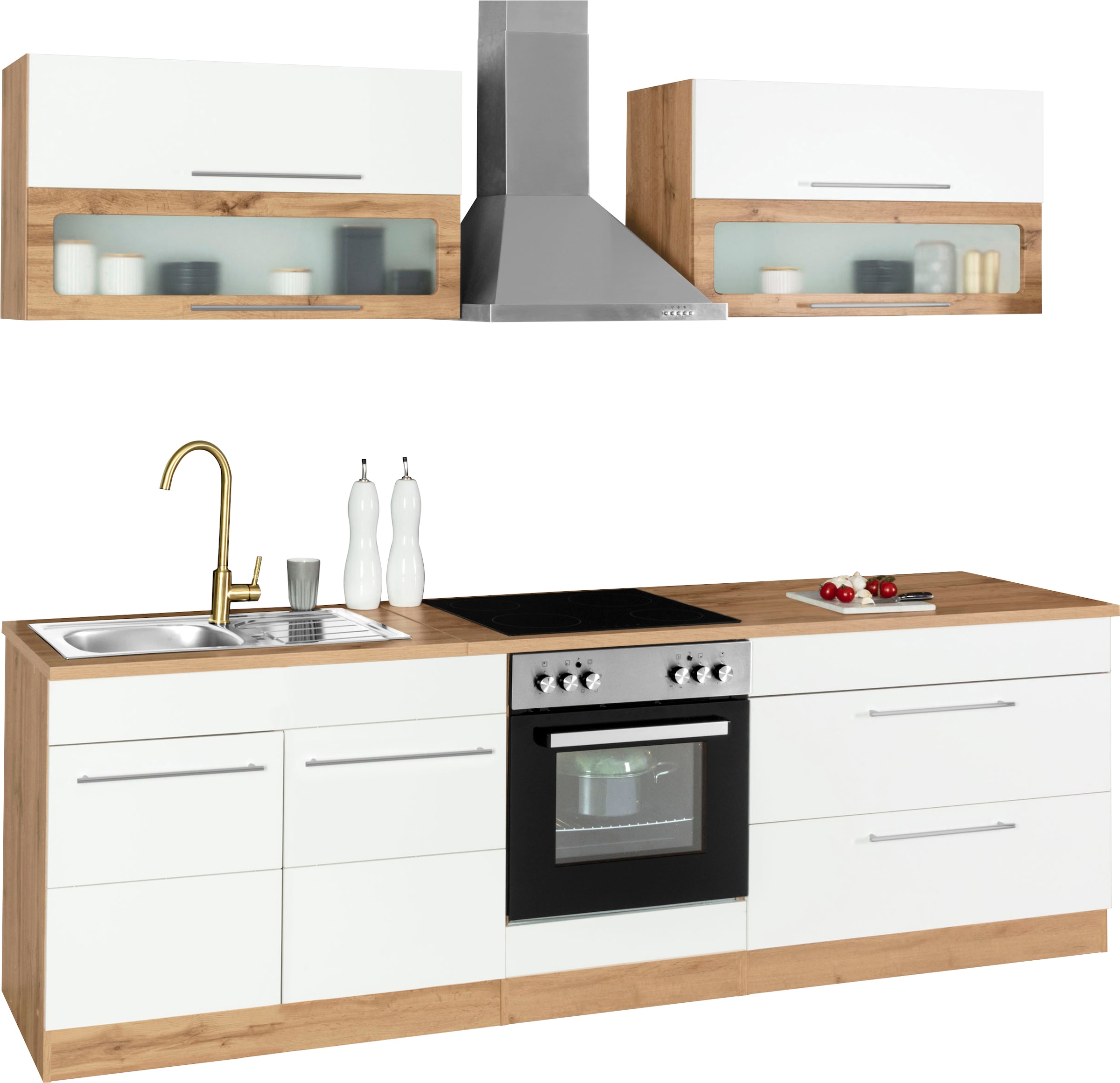 Kochstation Küchenzeile »KS-Wien«, Breite 260 cm, wahlweise mit E-Geräten
