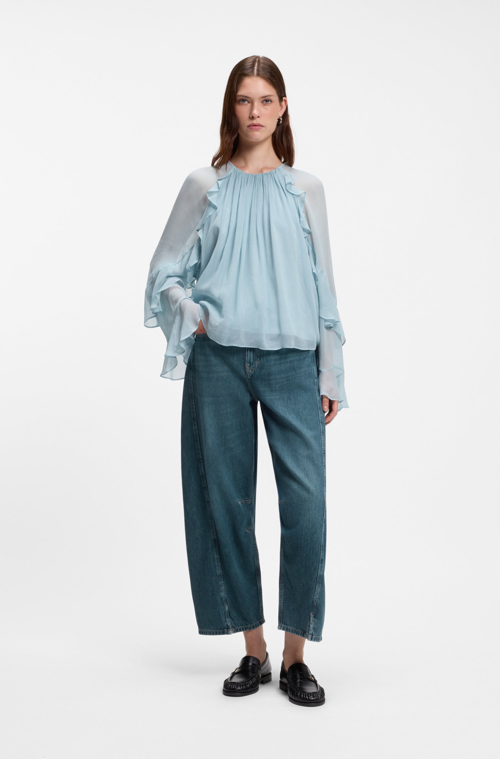 BOSS ORANGE High-waist-Jeans »DIANA HR C Premium Damenmode« im Balloon Fit, Baumwoll-Denim