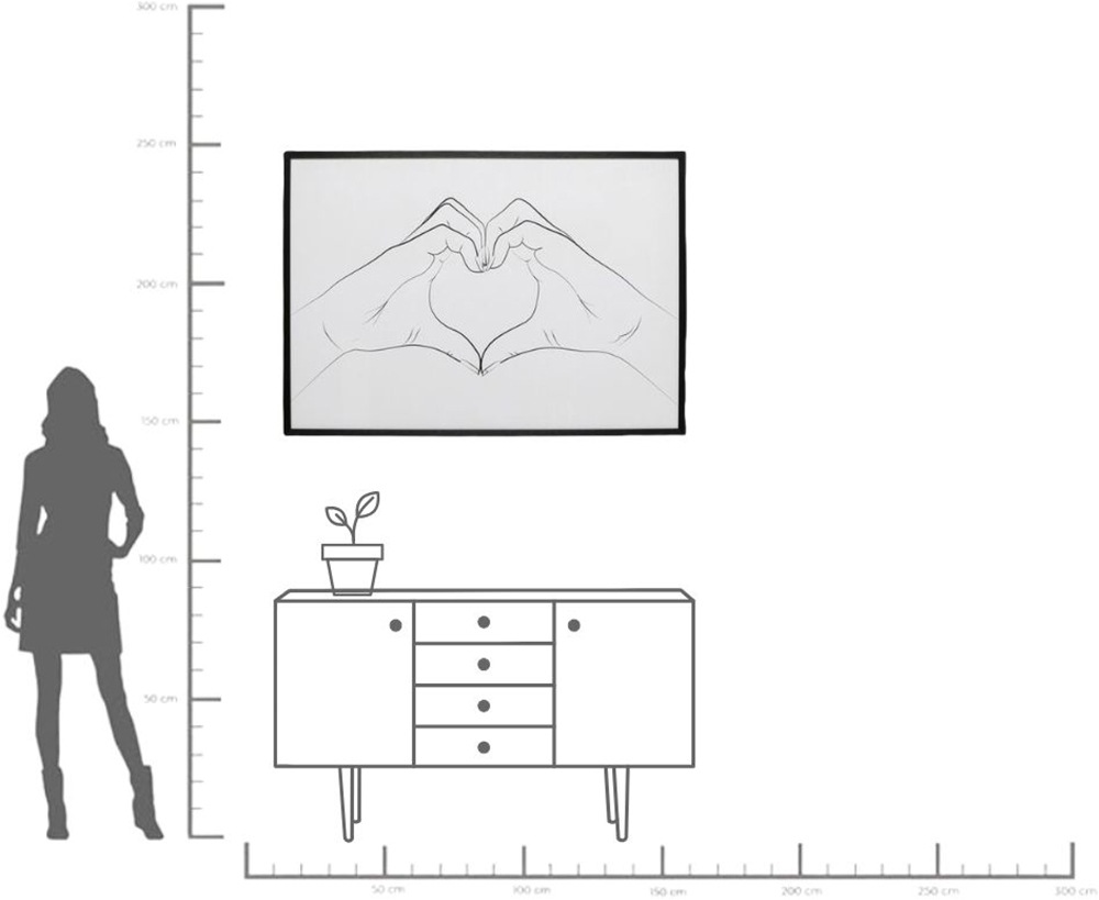 Kare Design Bild mit Rahmen »Gerahmtes Bild Heart Hands 103x73cm« 1, 
