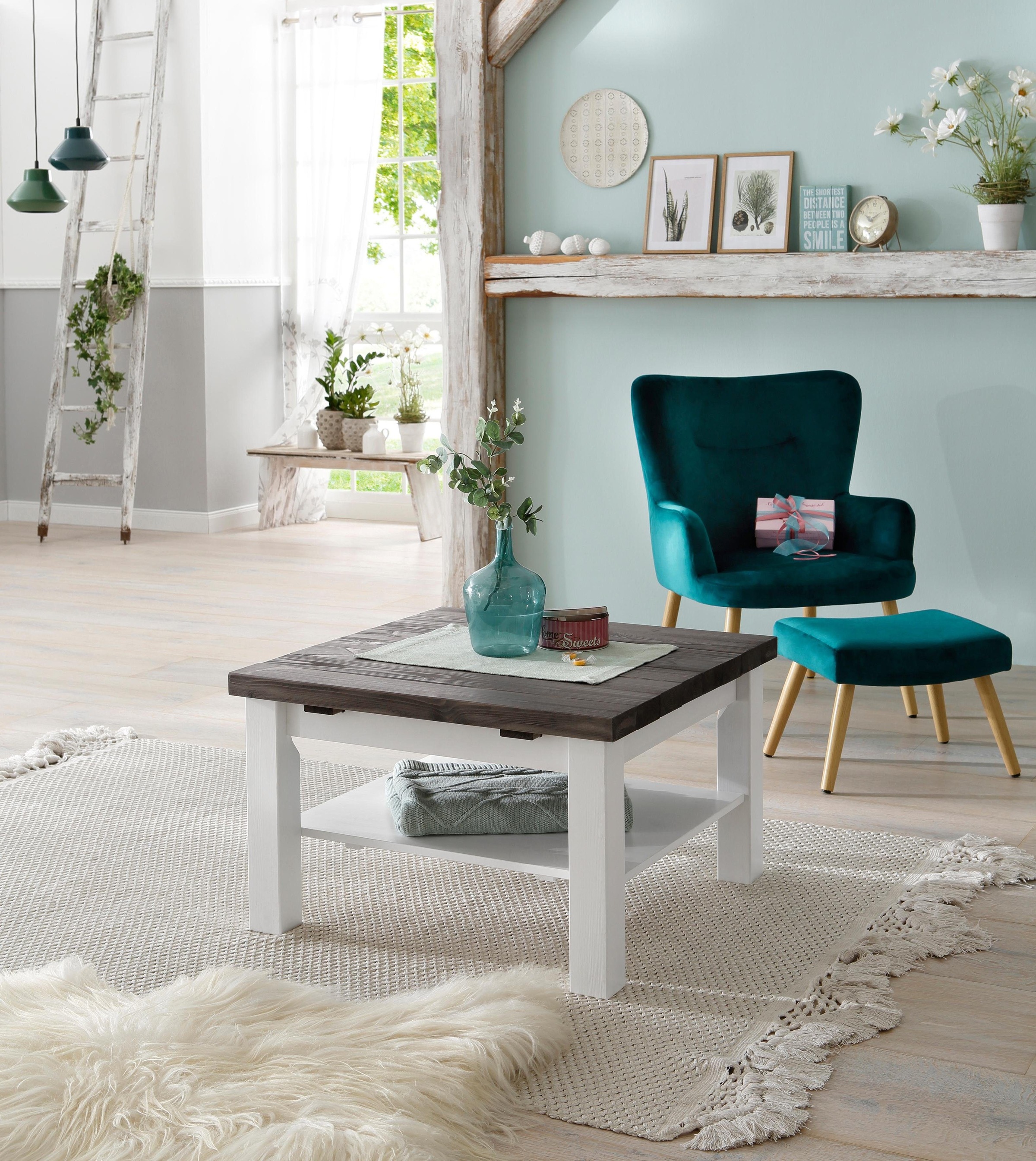 Home affaire Couchtisch "Antique", aus massiver Kiefer, FSC zertifiziert, B günstig online kaufen