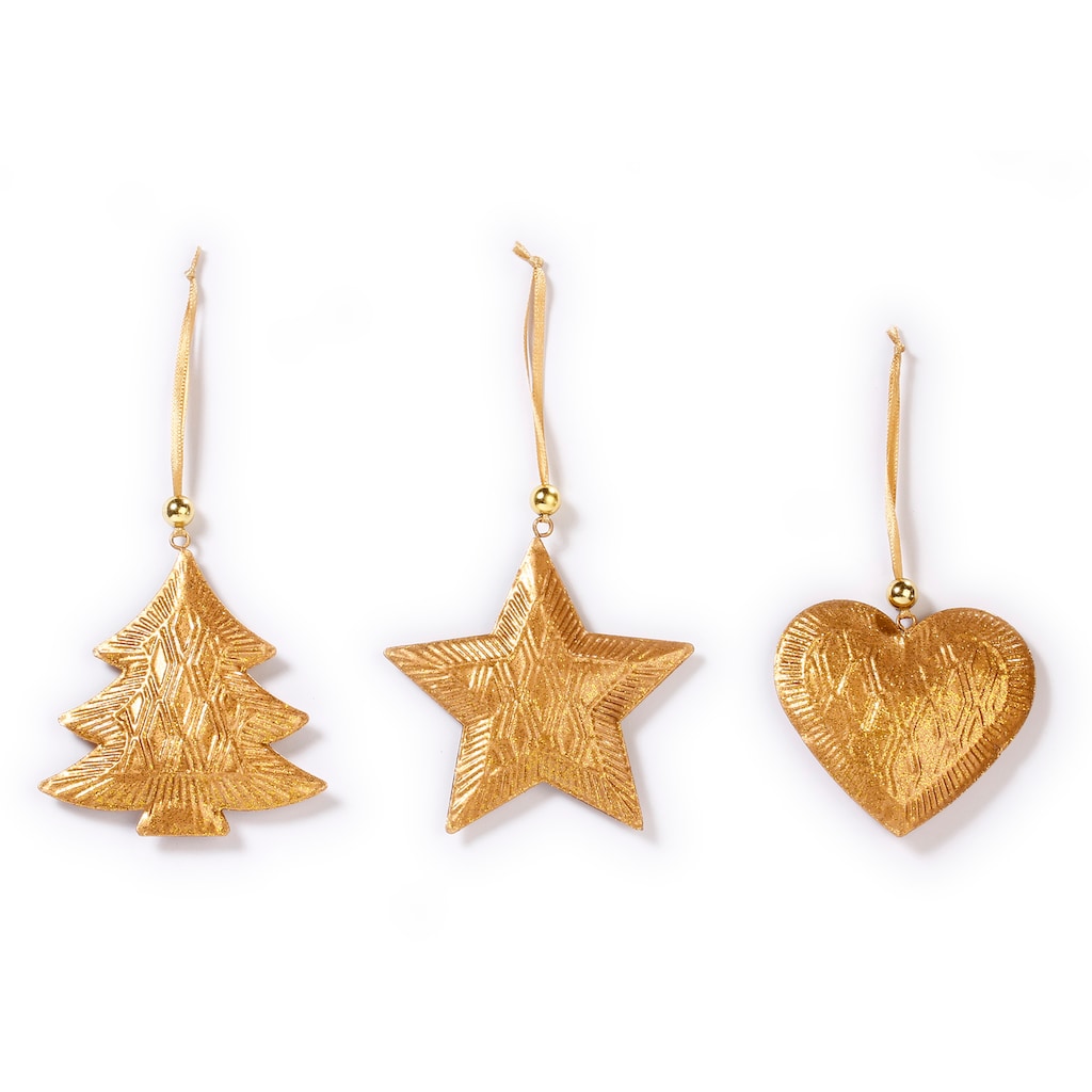 CHRISTMAS GOODS by Inge Baumbehang »Herz, Stern, Baum, Weihnachtsdeko, Christbaumschmuck«, (Set, 6 St.)