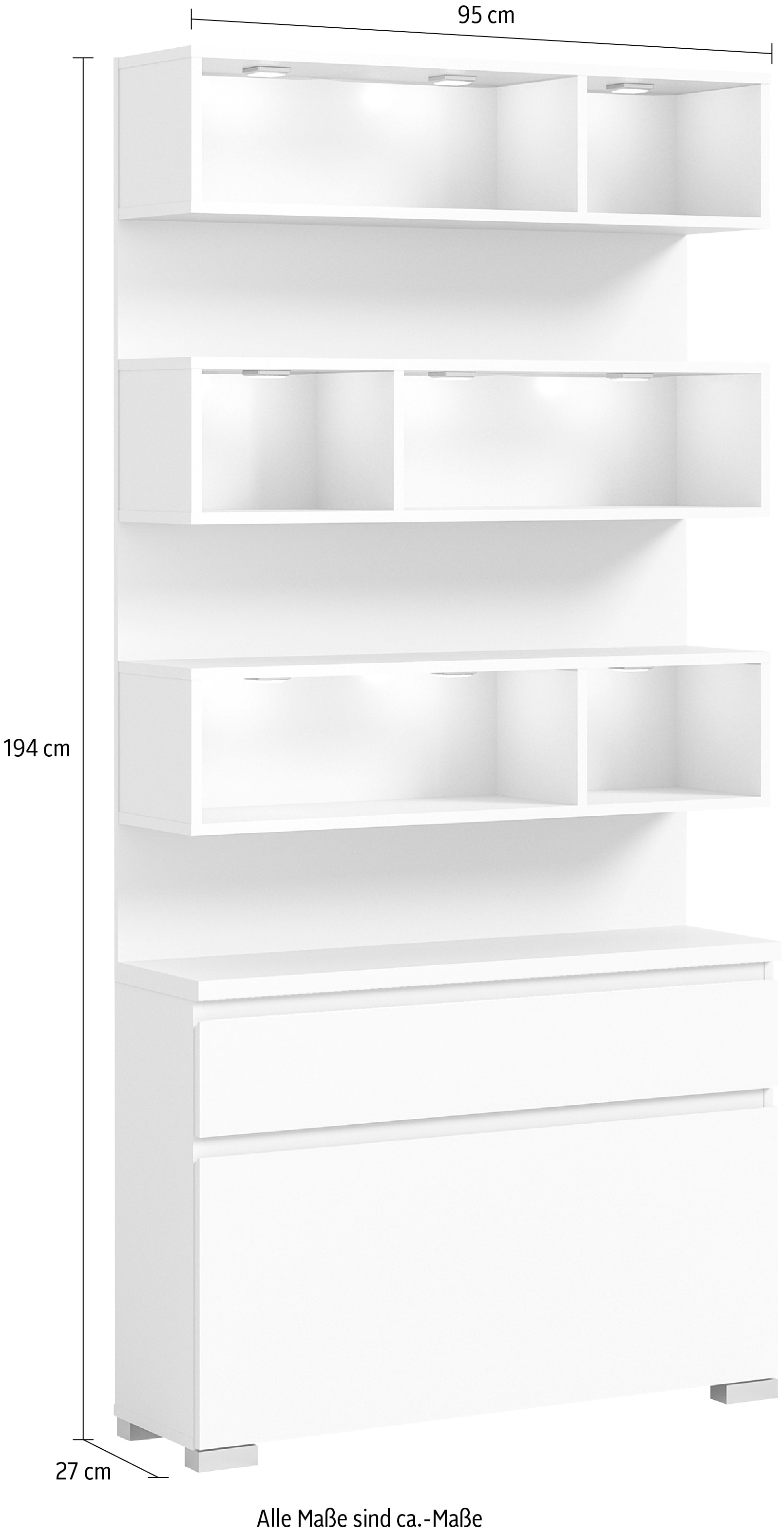 INOSIGN Schuhschrank »Skoskap, Höhe 194 cm, Platz für ca. 22 Schuhpaare, viel Stauraum«, 6 Fächer, 1 Klappe, 1 Schubkasten, Garderobenkombination, Schuhregal