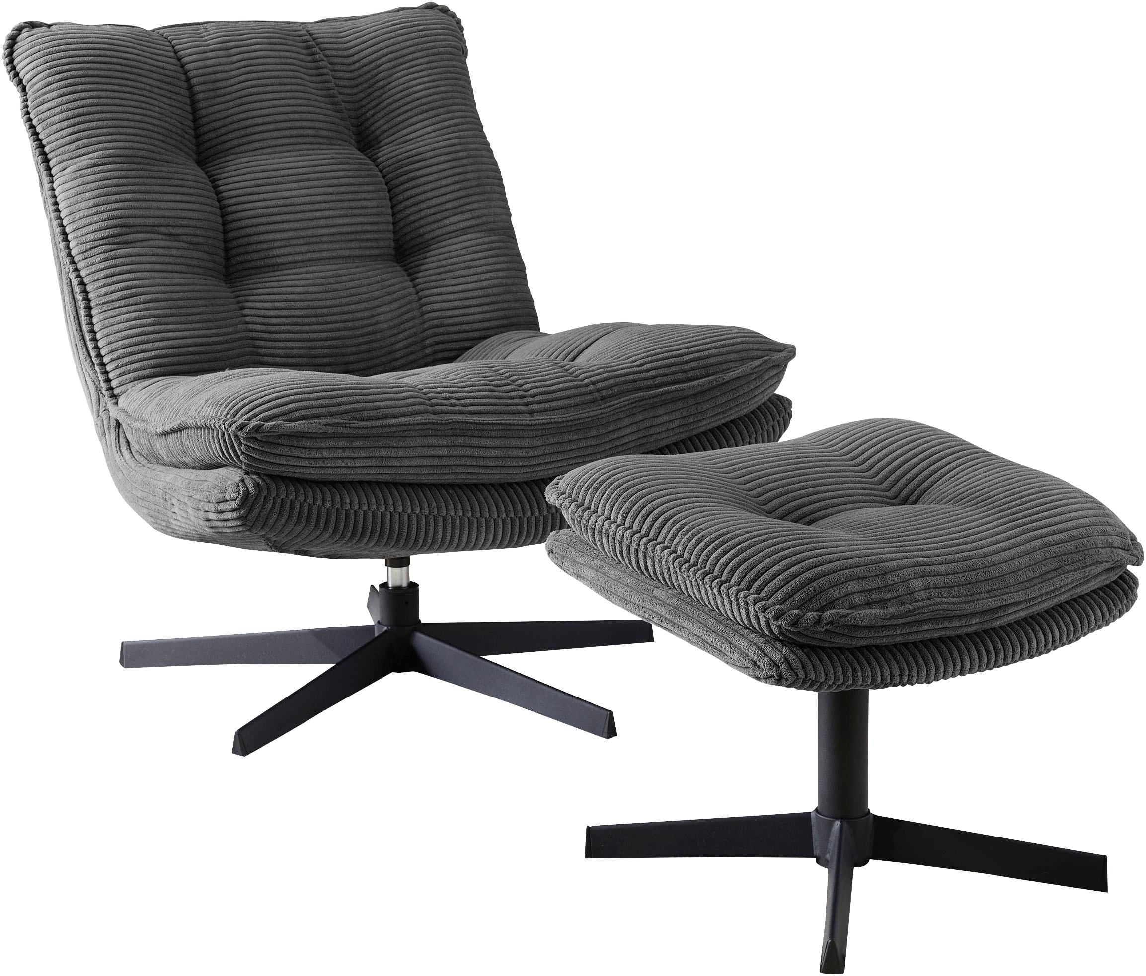 Jockenhöfer Gruppe Relaxsessel "Kasper", Inklusive Hocker, 360 Drehfunktion günstig online kaufen