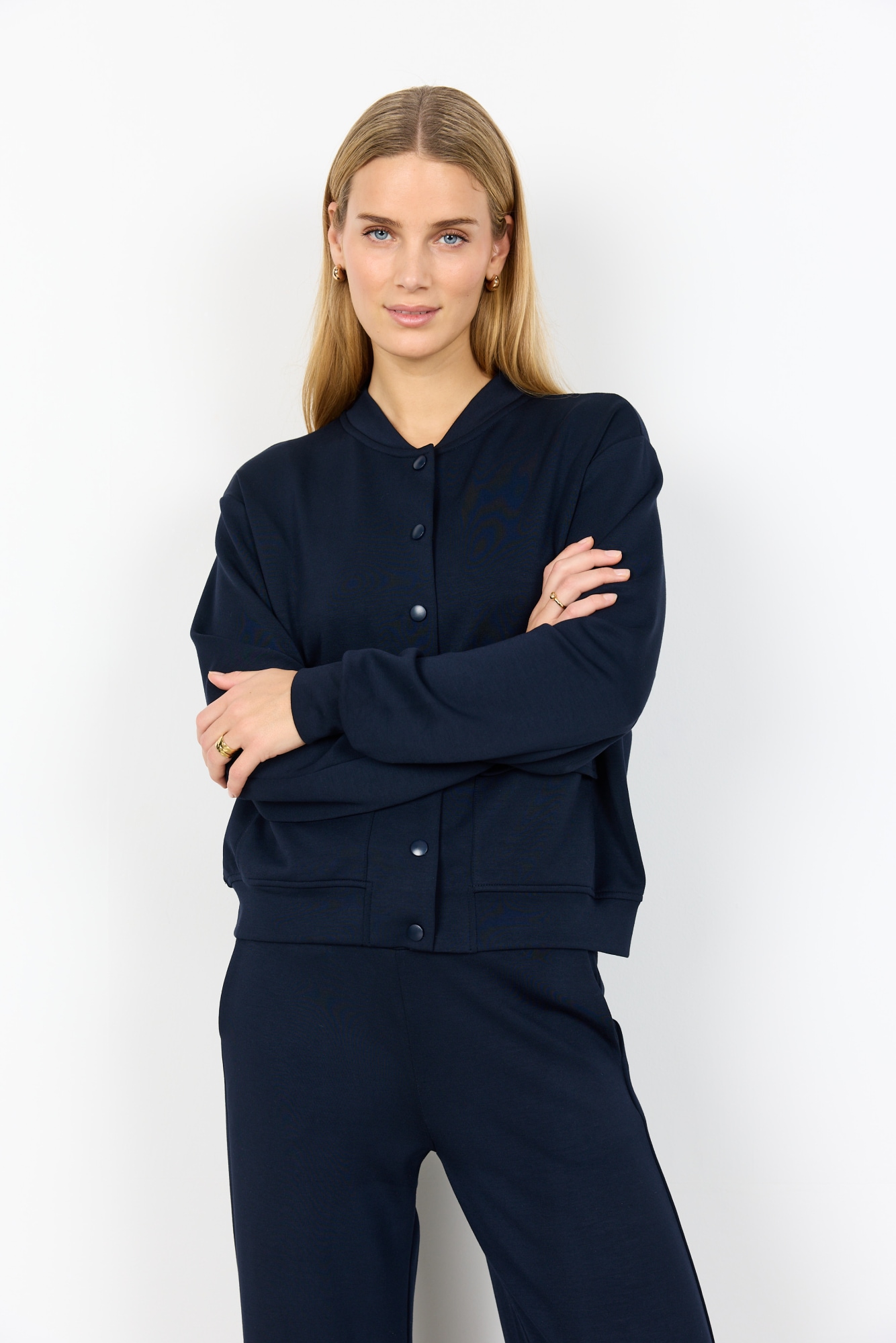 soyaconcept Kurzjacke "SC-BANU 283" ohne Kapuze aus Viskosemischung mit Modal, Polyester und Elasthan, Regular Fit
