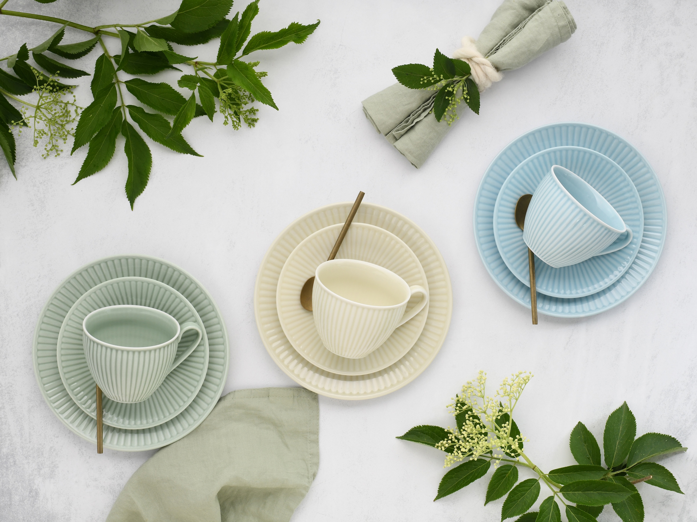 CreaTable Kaffeeservice »Valencia Pastell, Kaffee-Service 18-tlg«, (Set, 18 tlg.), Elegant, Boho Chic