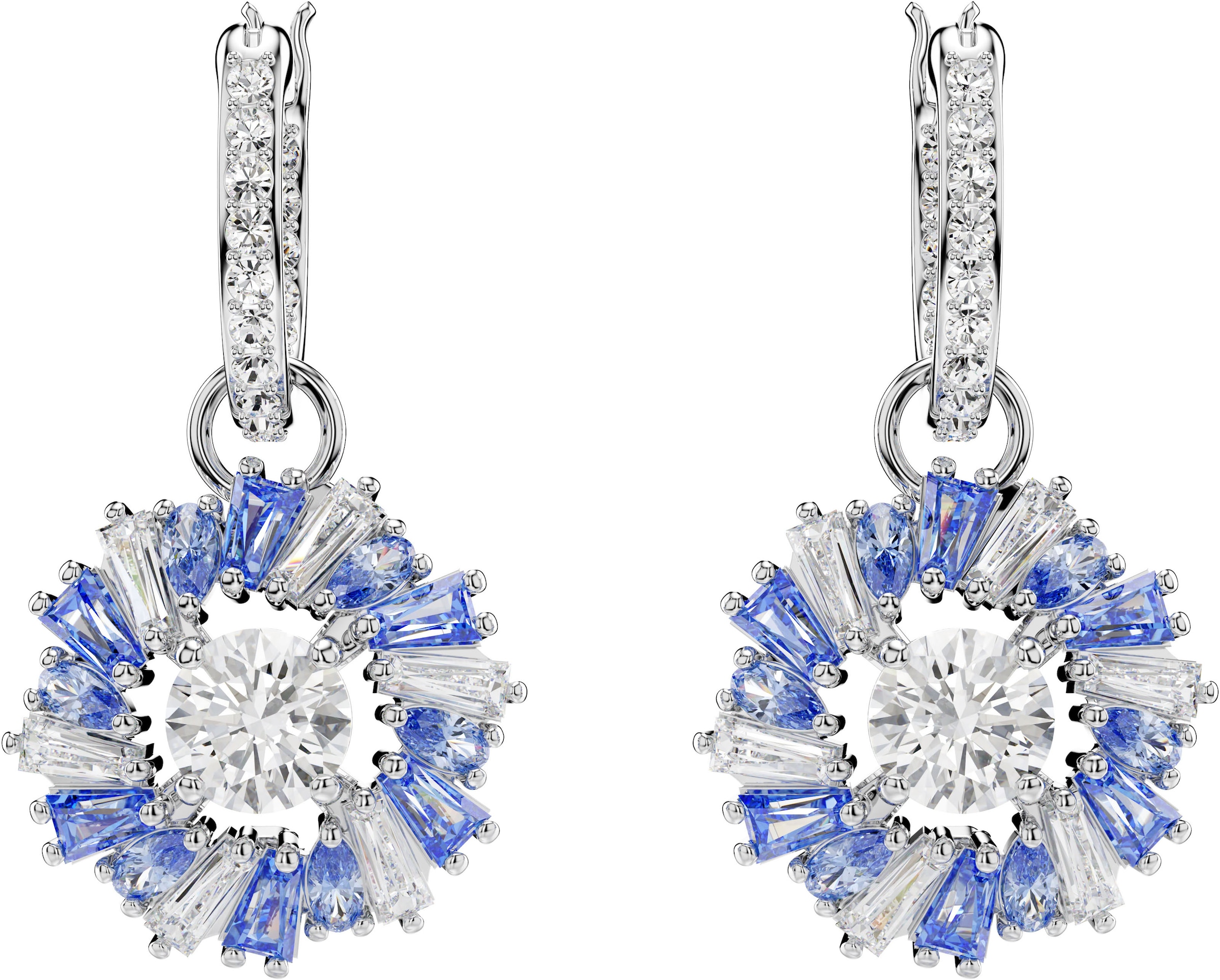 Swarovski Paar Creolen »Idyllia E Florere Drop Blume, 5680016«, mit Swarovski® Kristall - Einhänger abnehmbar