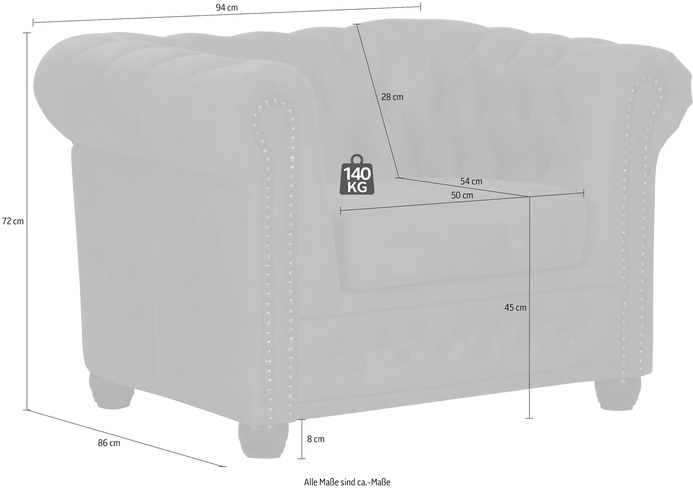 Home affaire Chesterfield-Sessel »Rysum«, passend zur Serie "Rysum" B/T/H: 94/86/72 cm