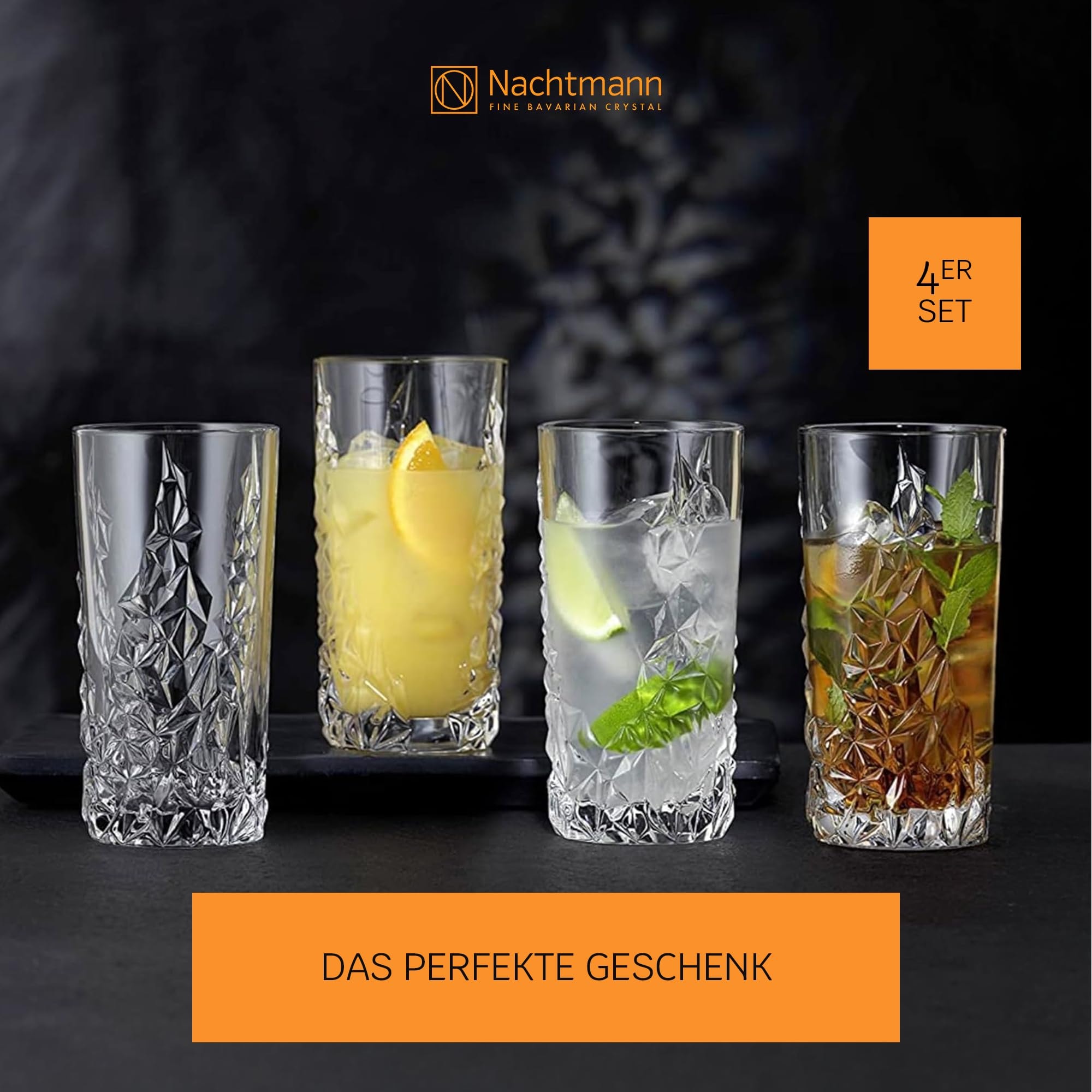 Nachtmann Longdrinkglas »Longdrinkgläser Sculpture 420 ml 4er Set transparent«