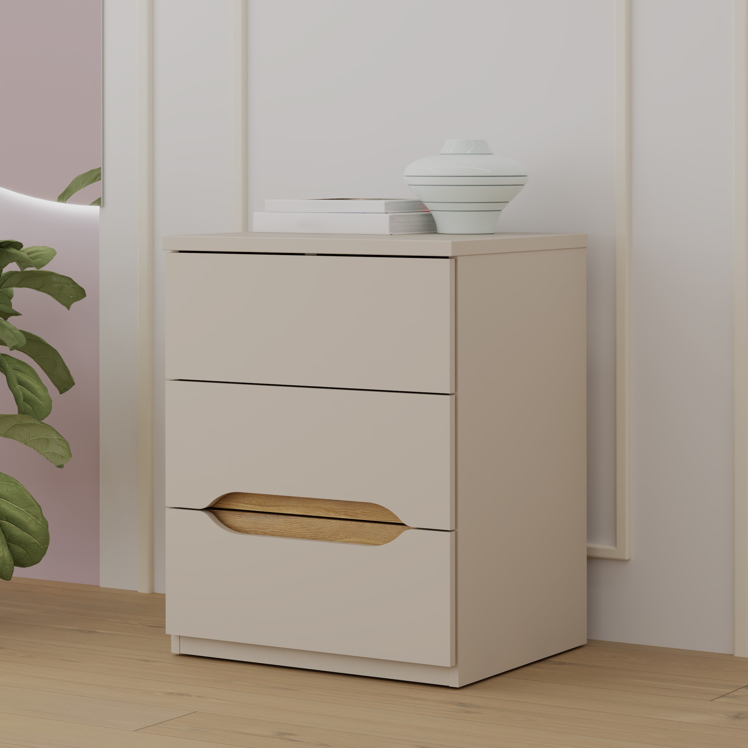 FORTE Nachtkommode, B/H/T 50,4/63,5/41,5 cm Nako passend zum Boxspringbett günstig online kaufen