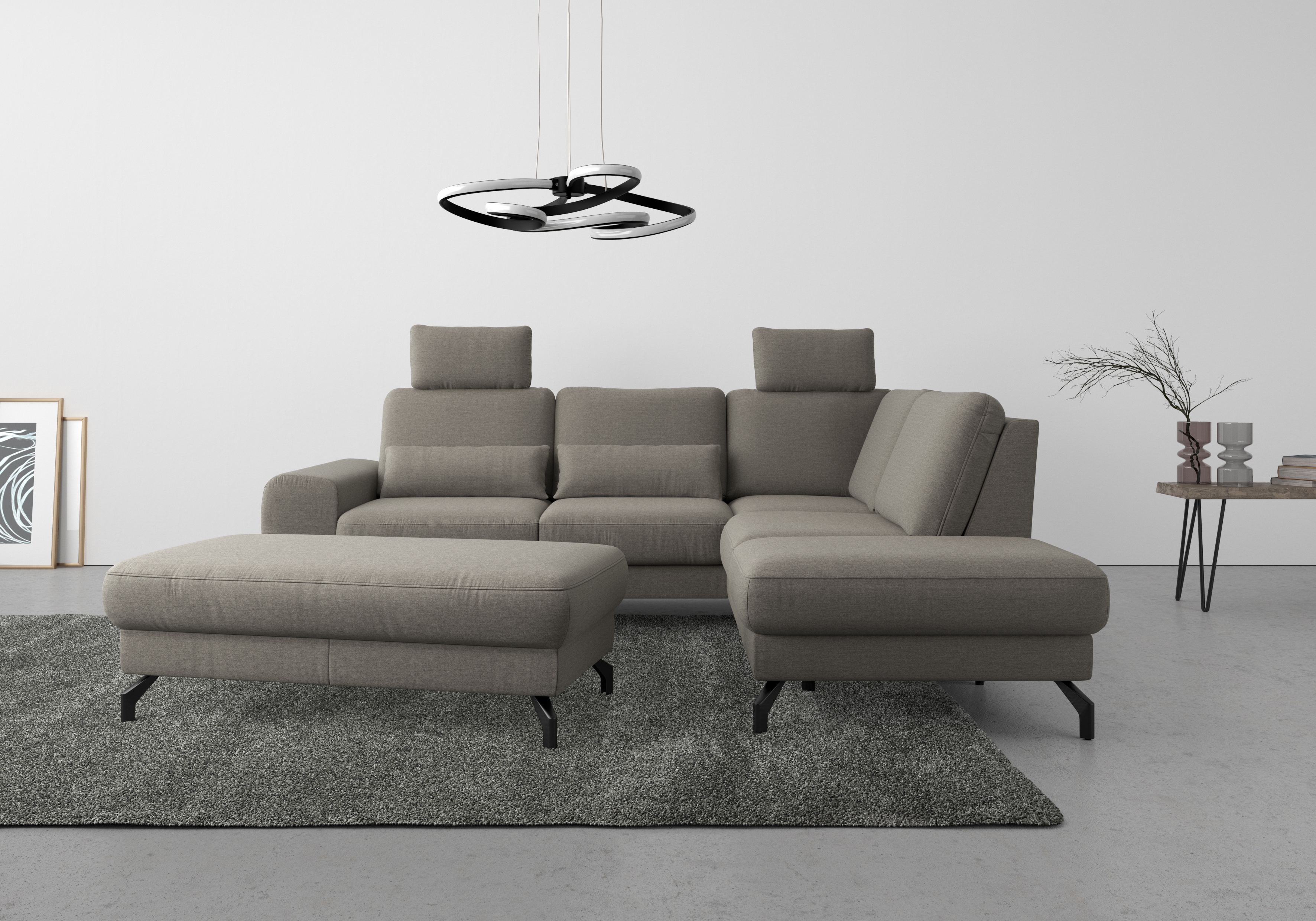 sit&more Ecksofa "Cinturo L-Form" inklusive Sitztiefenverstellung und Federkern, Sitzhöhe 45 cm
