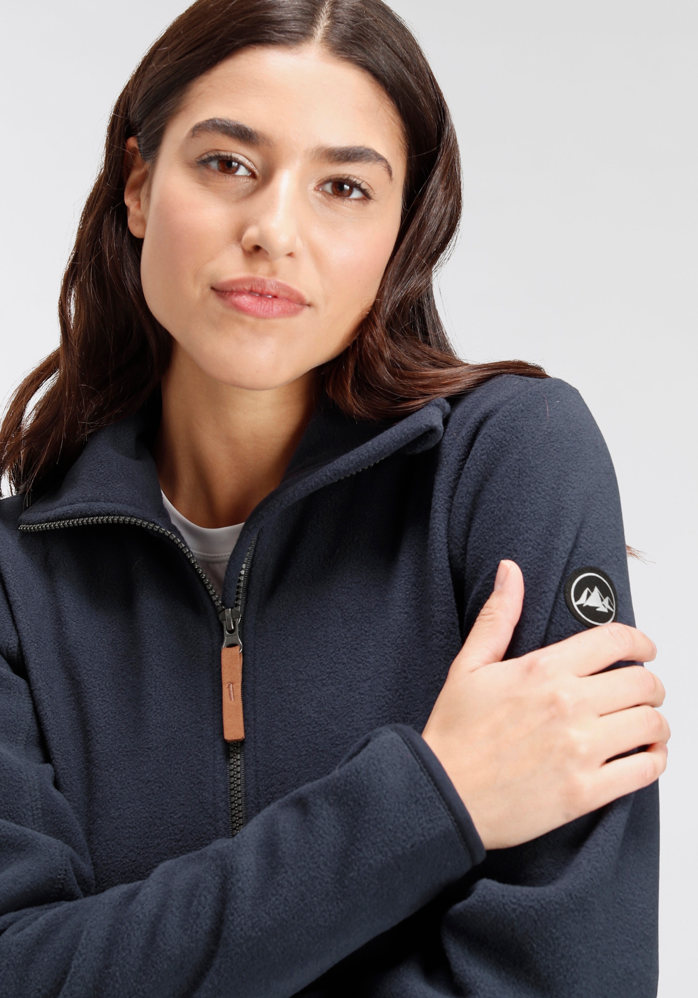 Fleecejacke POLARINO, Damen, Gr. 36, blau (marine), Fleece, Obermaterial: 100% Polyester, paspeliert, Jacken Fleecejacke, für kalte Tage, aus Fleece, lässiger Look 3