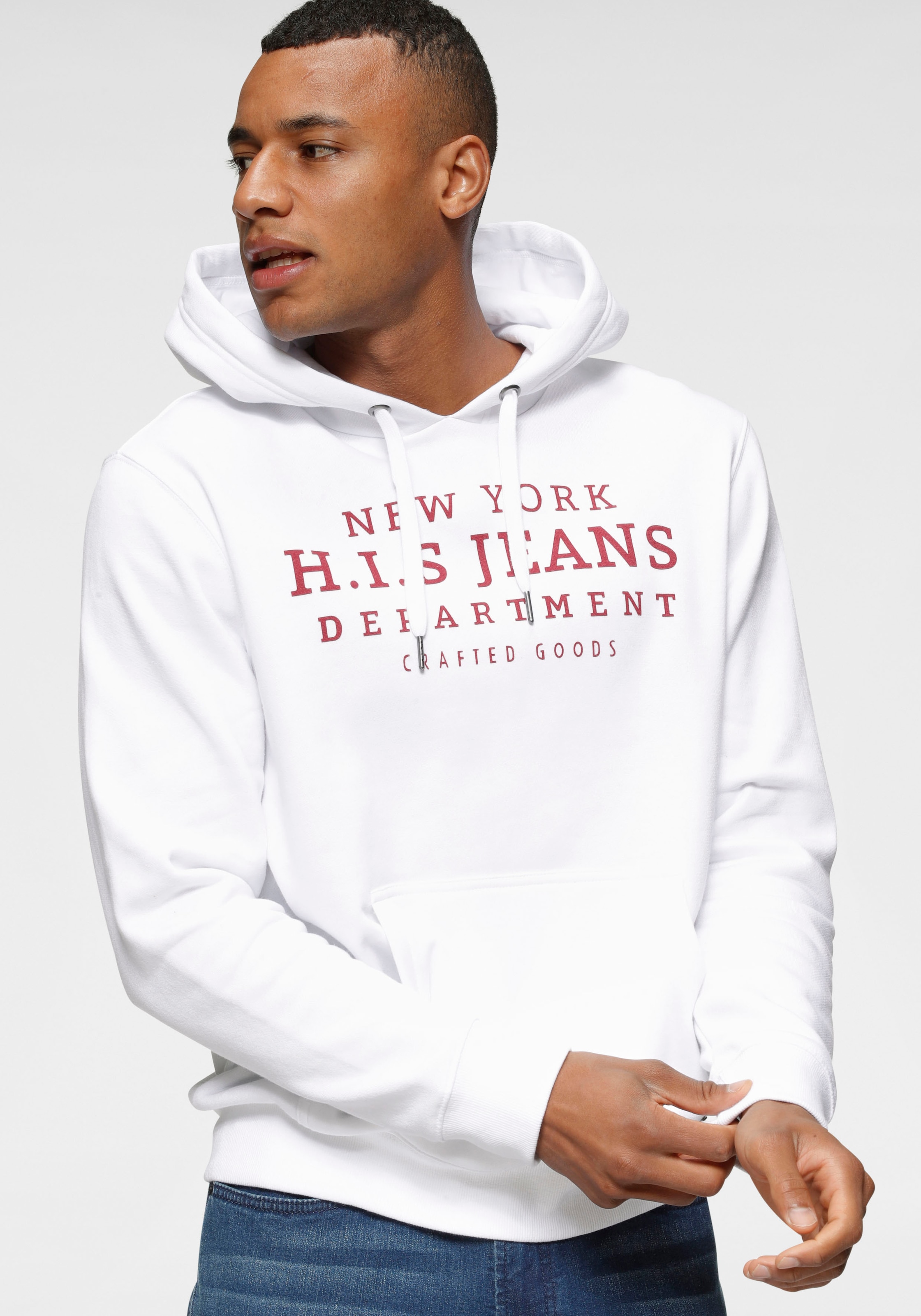 H.I.S Kapuzensweatshirt, mit Print und Badge, Kapuze, für sportliche Outfit günstig online kaufen