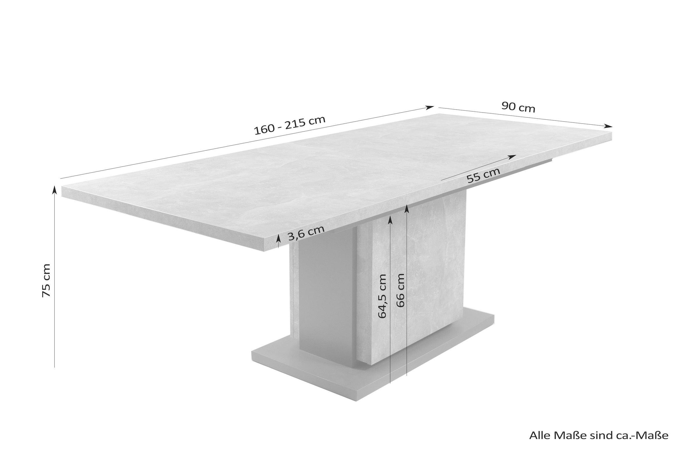 byLIVING Esstisch, mit Auszugsfunktion, in 2 Breiten 140-190 cm oder 160-215 cm