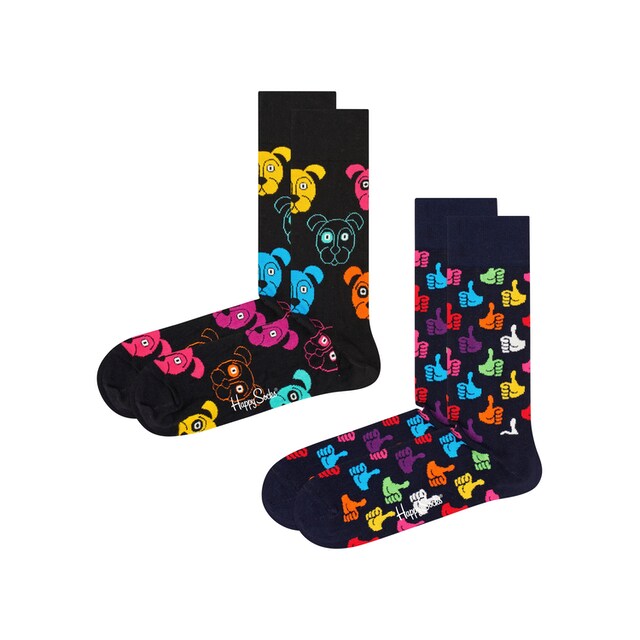 Black Friday Happy Socks Socken »2-Pack Classic Dog Socks«, (Packung, 2 Paar),  Dog & Thumbs Up Socks | BAUR