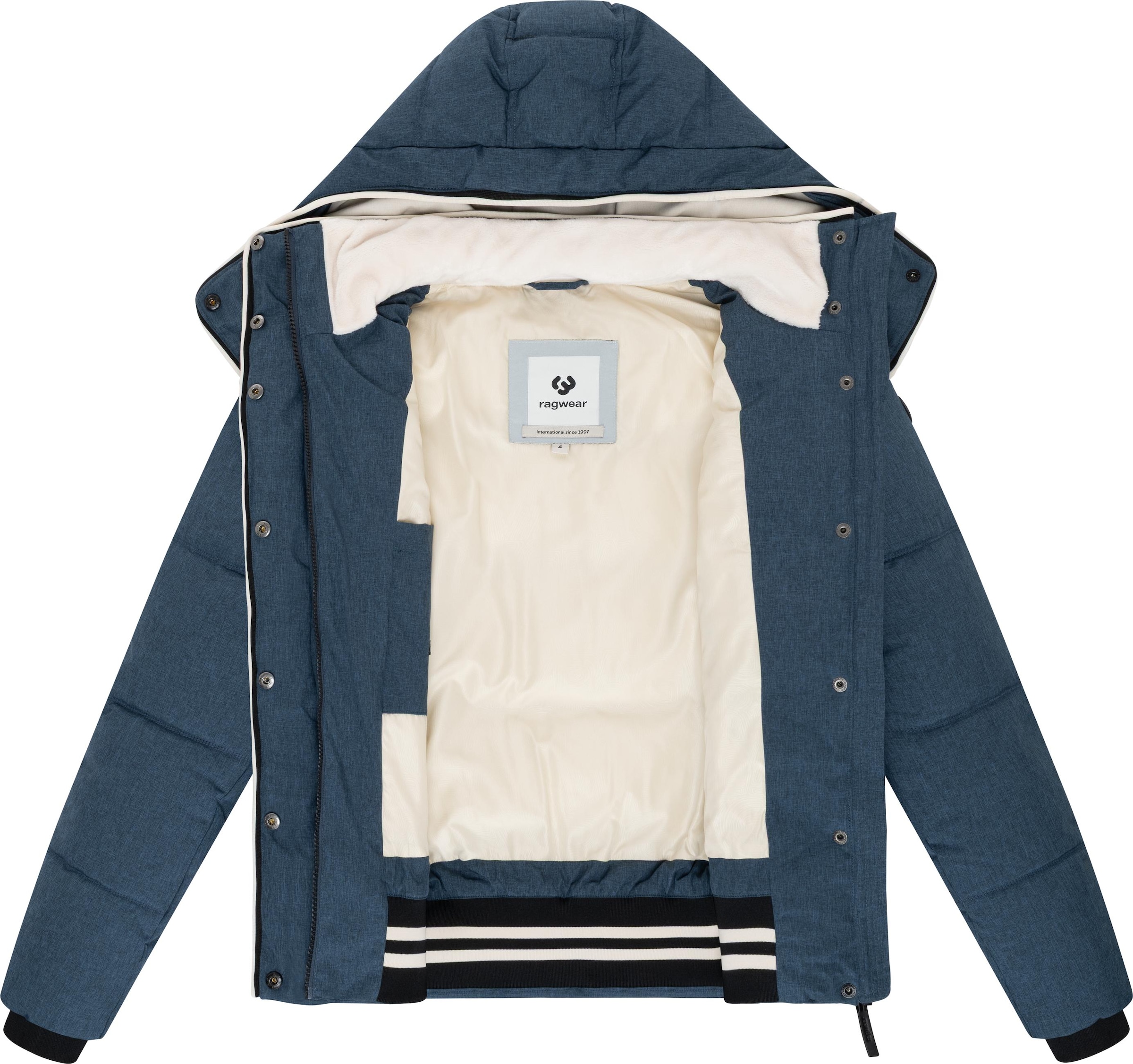 Ragwear Winterjacke »Gleama Melange YOUMODO«, mit Kapuze, Wasserdichte Steppjacke mit abnehmbarer Kapuze