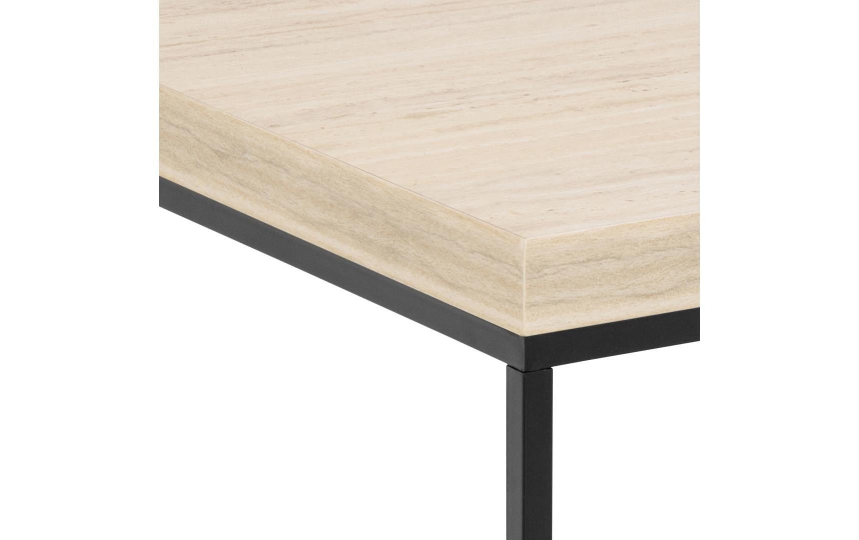 AC Design Couchtisch »Barossa Wohnzimmertisch, Beistelltisch, Quadratisch, Sofatisch,« Steinoptik, schwarze Stahlbeine, in weiteren Variationen, B: 40 cm