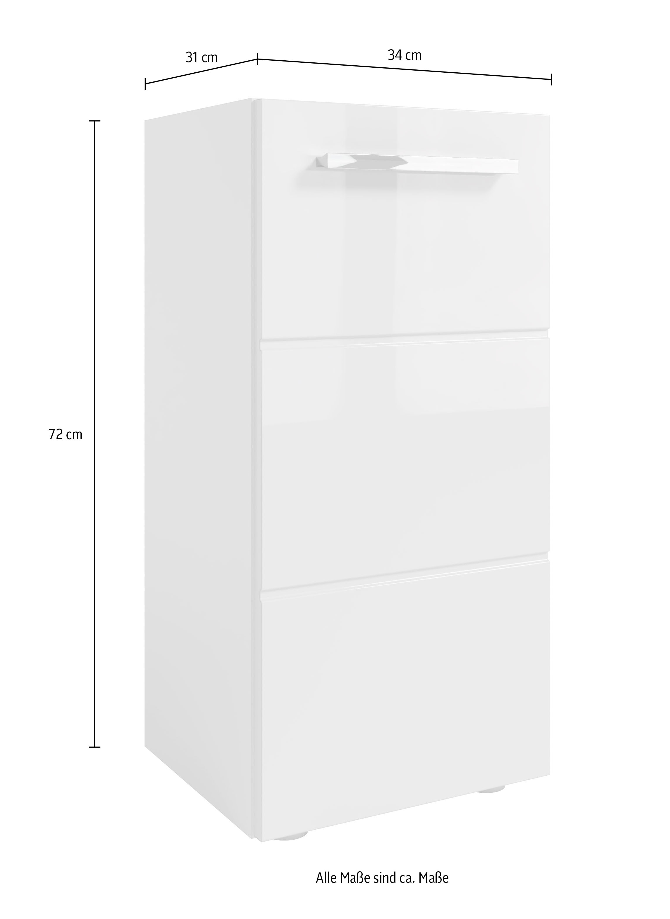 BASIC by Balculina Midischrank »Mandi« 1 Stk. tlg. Breite 34cm, hochglanz Front
