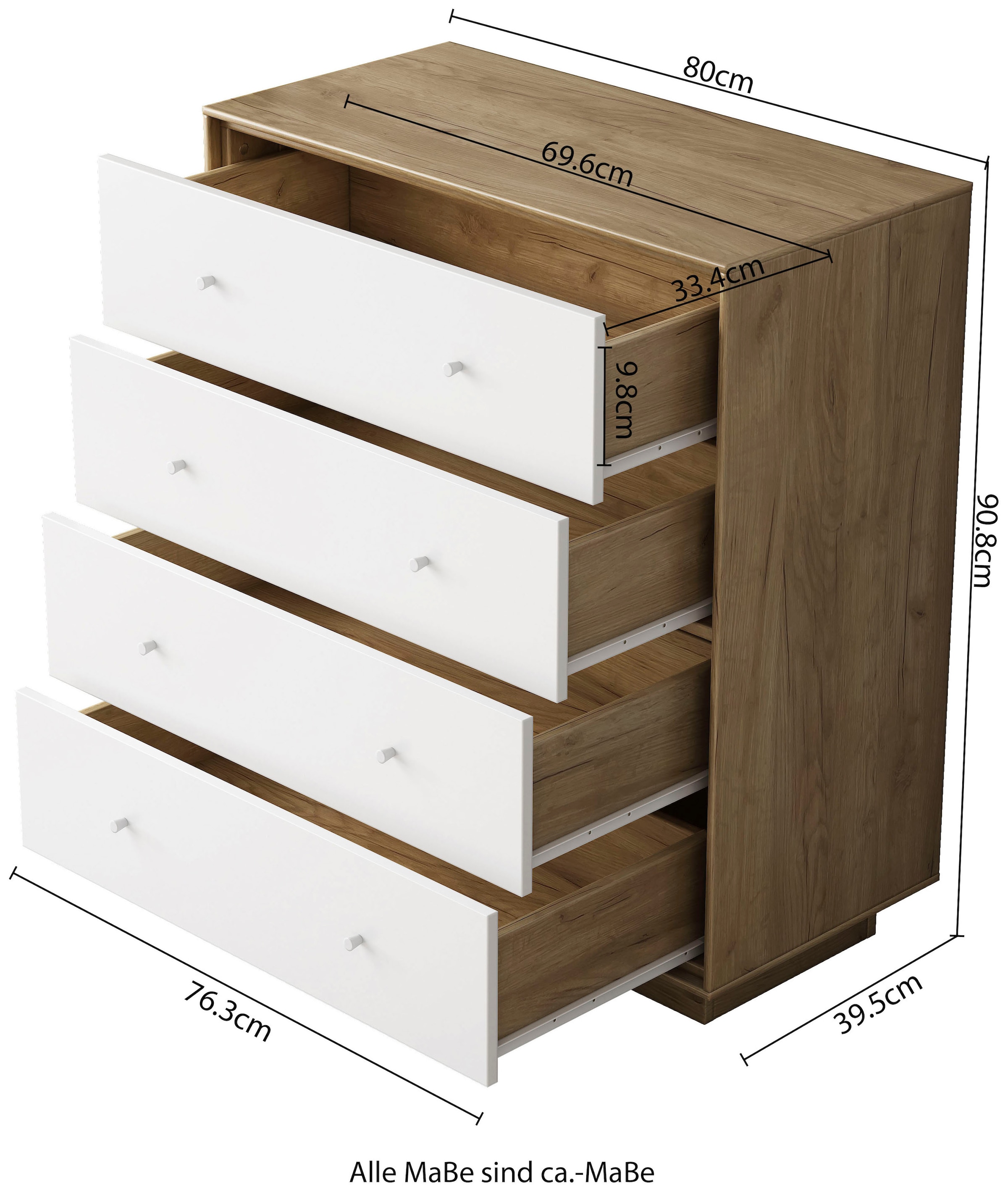 OTTO home Kommode »Blaire« kratzfeste Melaminoberfläche, ABS-Kanten und FSC-zertifiziertem Holz