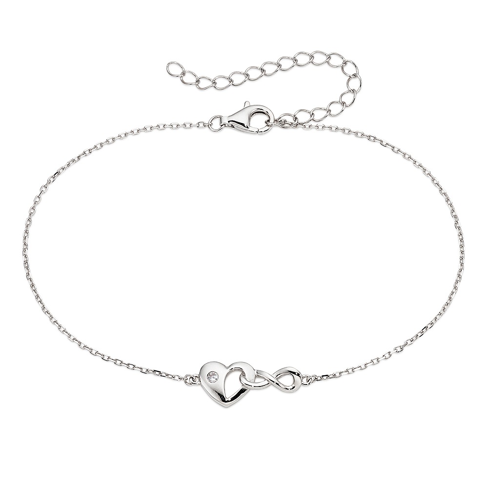 Bruno Banani Heart Infinity Bracelet Silver White